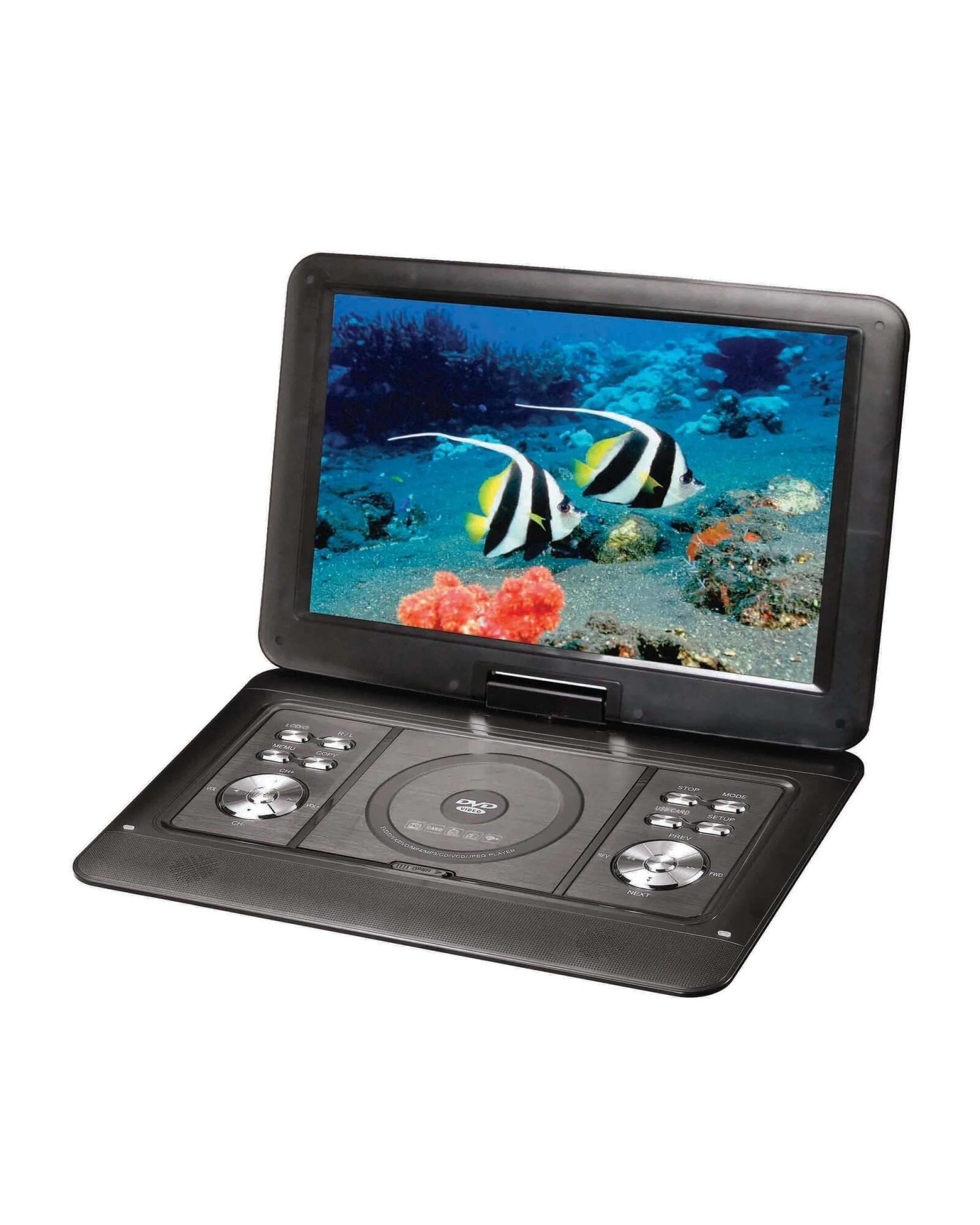 1 Lenoxx 15.4" Swivel Portable Dvd Player & Screen, Rechargeable Entertainment, 1 of 7
