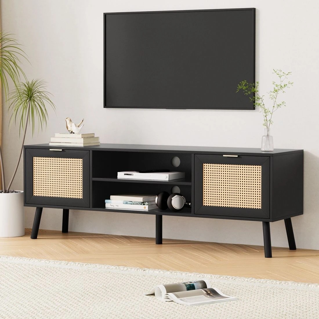 3 Artiss TV Unit 150cm Storage Cabinet - Brown, 3 of 10