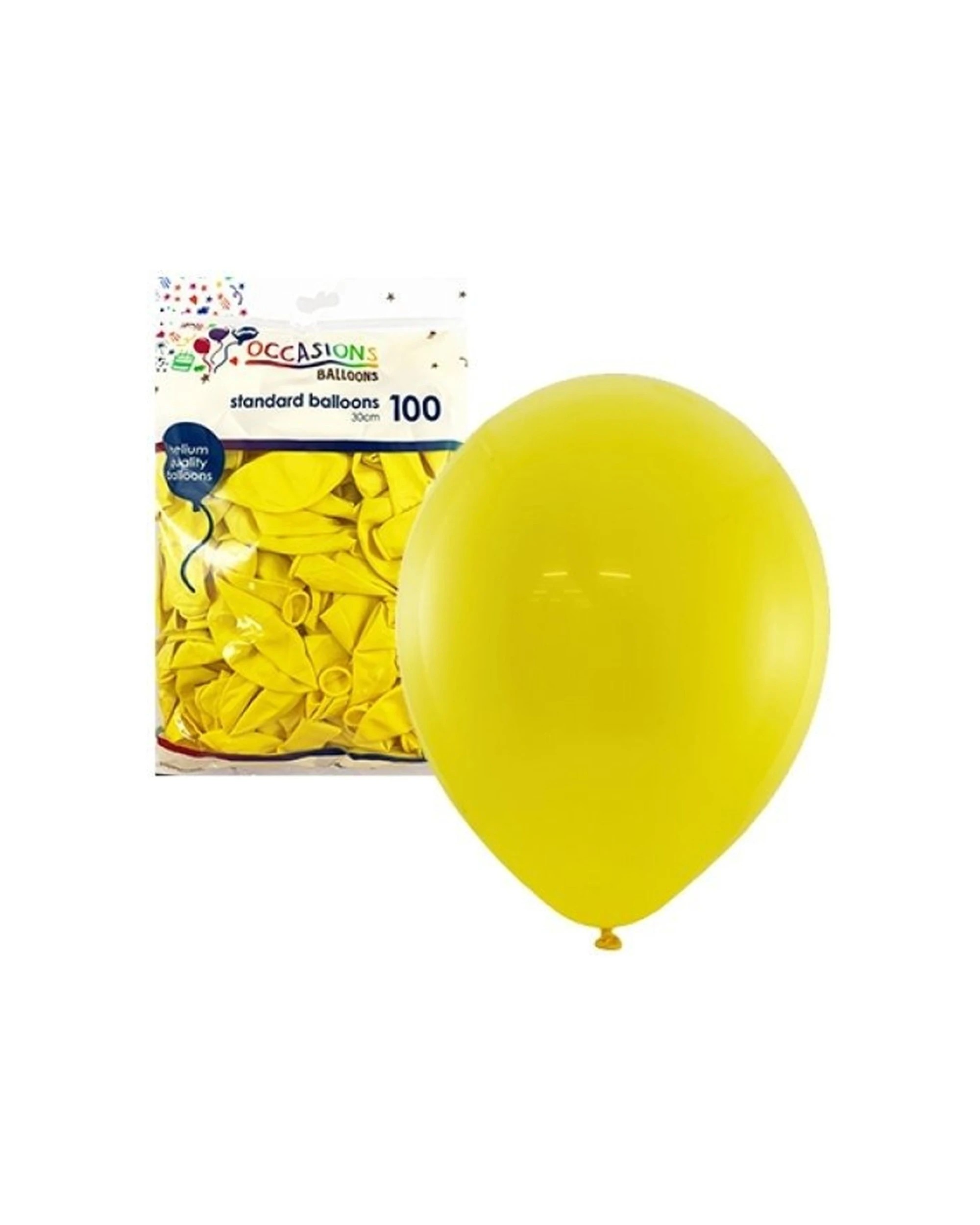 1 Alpen 100pc Latex Balloons Event Decoration Metallic 30cm Standard - Yellow, 1 of 1