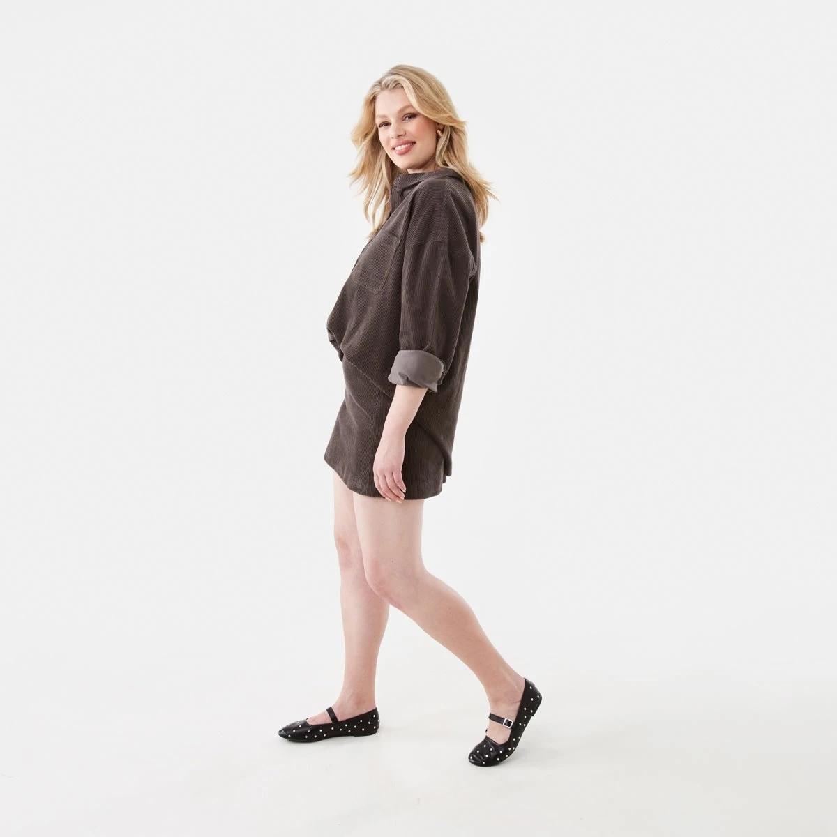 3 Corduroy Mini Skirt Espresso, 3 of 6