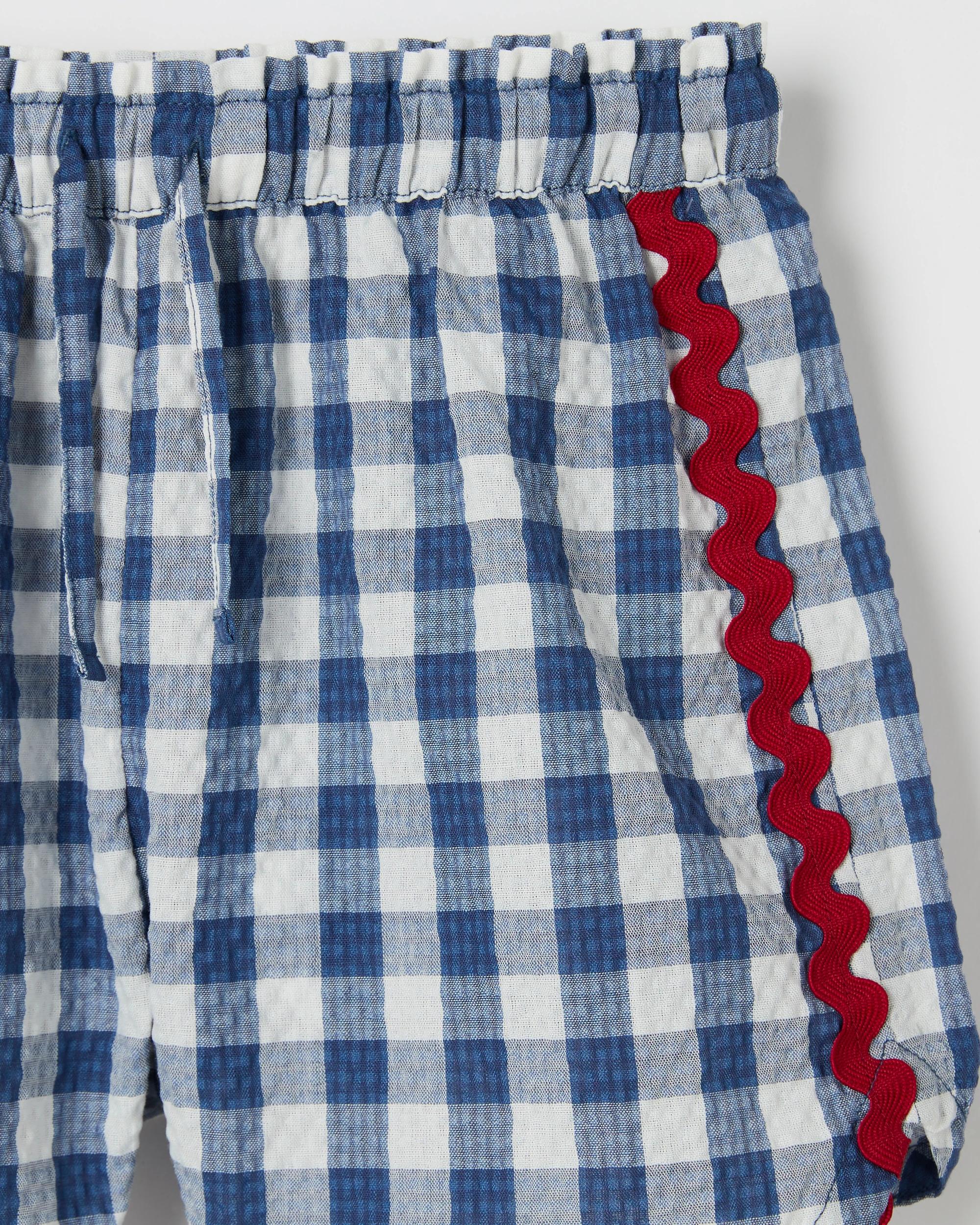 2 Target Kids Ric Rac Trimmed Dolphin Hem Shorts NAVY GINGHAM, 2 of 2