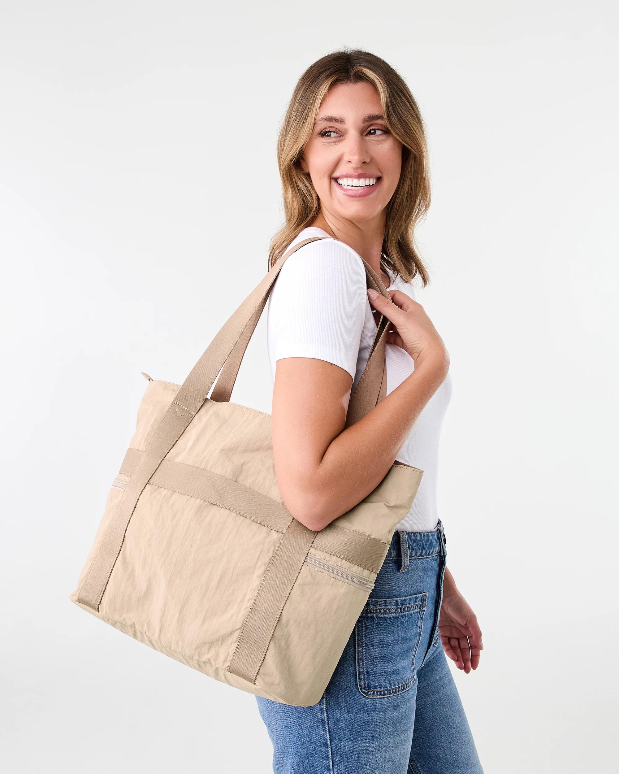 6 Urban Multi Pocket Tote Bag Oat Latte, 6 of 6