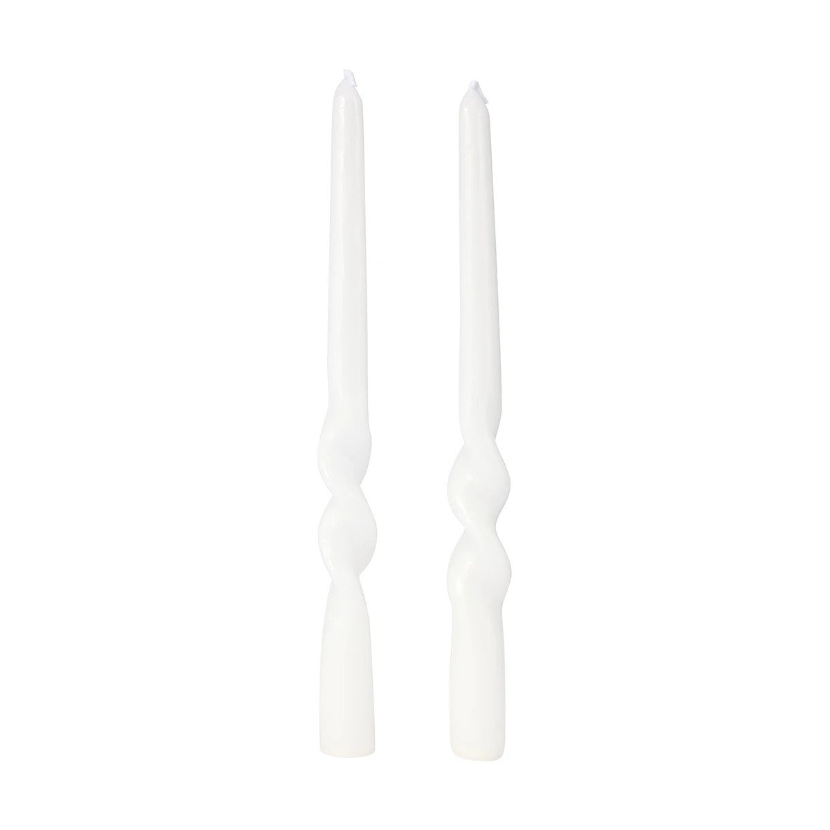2 2 Pack Twist White Taper Candles, 2 of 6