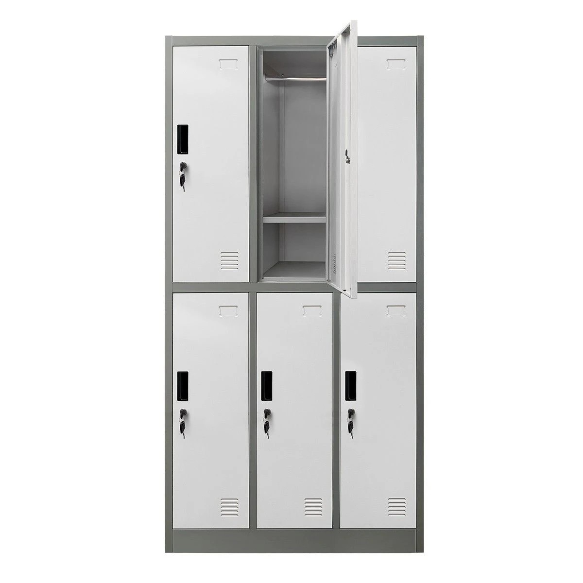 2 Ausway 6 Doors Locker Cabinet Steel Storage Cupboard for Office School Gym, 2 of 8