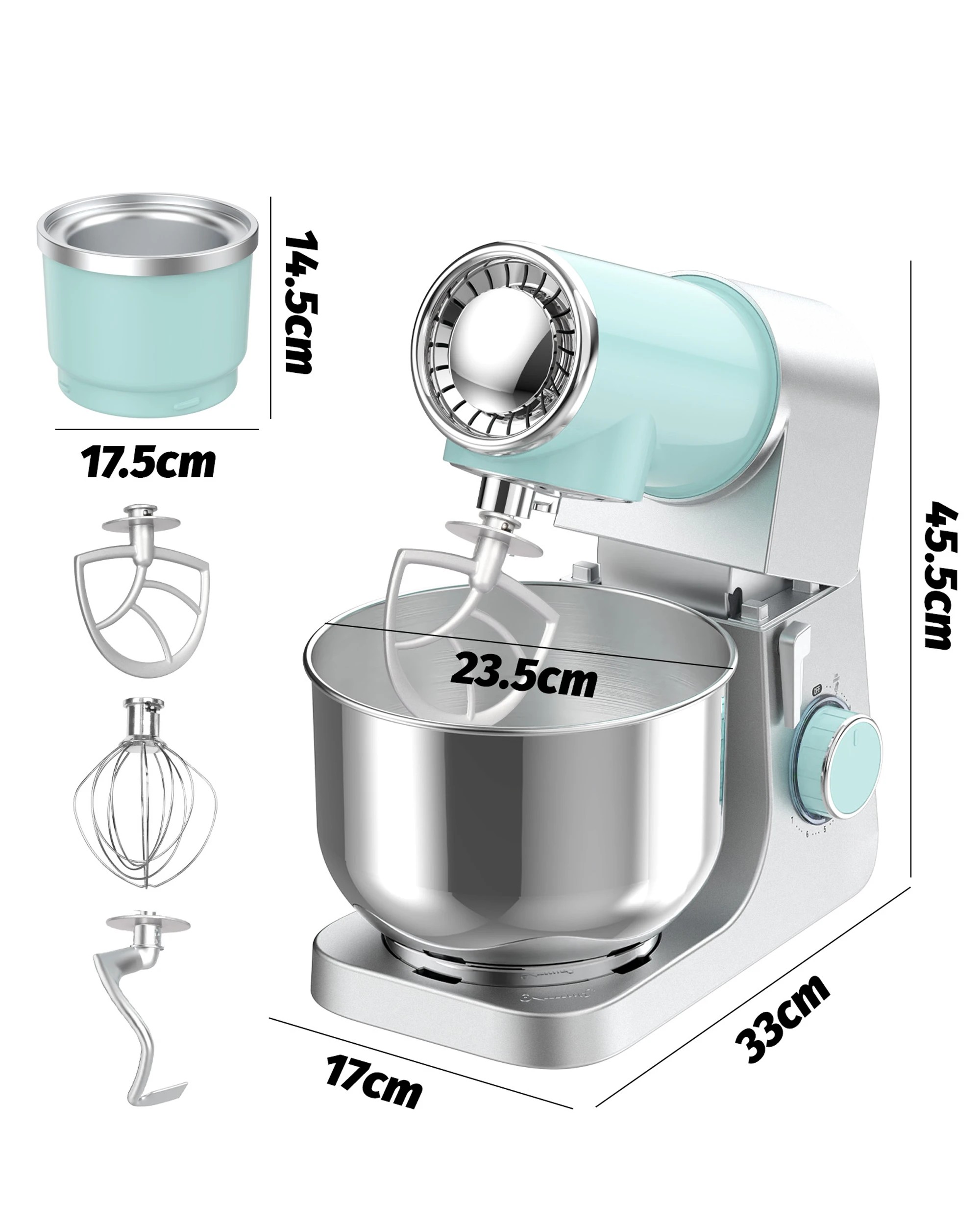 4 Yopower 2-in-1 Ice Cream Maker & Stand Mixer, 1500W Stand Mixer with Ice Cream - Green, 4 of 4