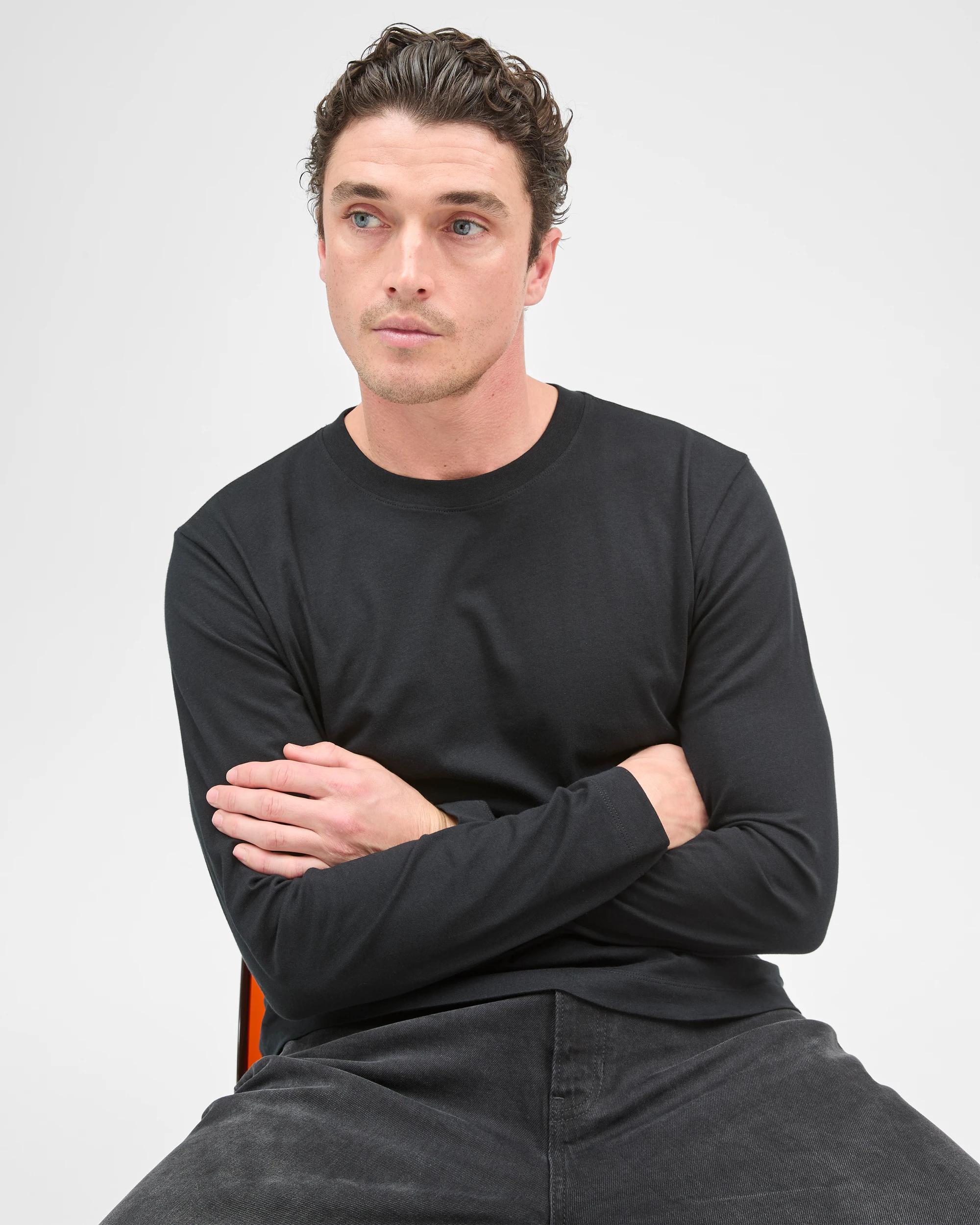7 Target Australian Cotton Long Sleeve T-Shirt BLACK, 7 of 8