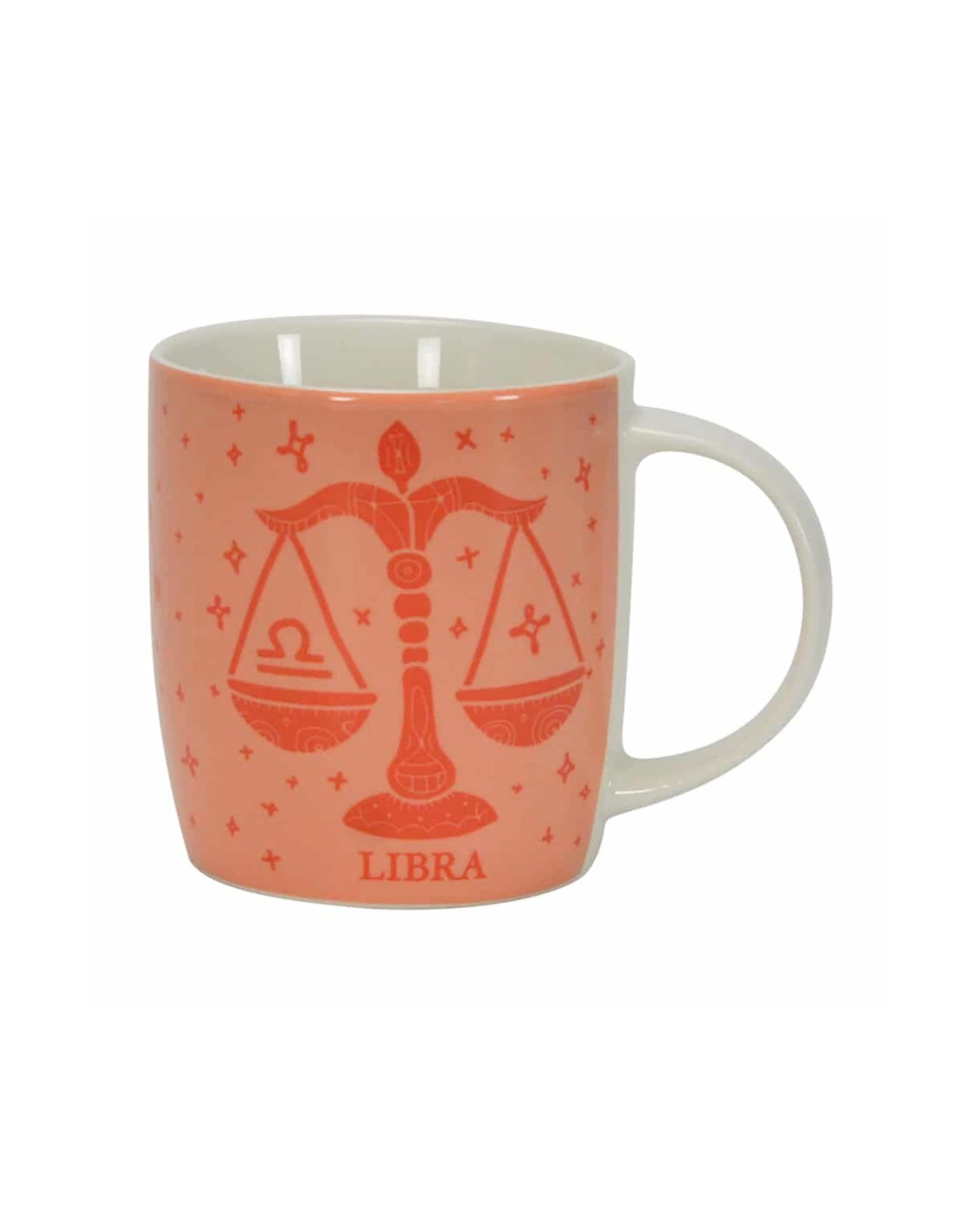 1 Annabel Trends Coffee Mug Zodiac Cup With Handle Porcelain 350ml Libra - Orange, 1 of 3