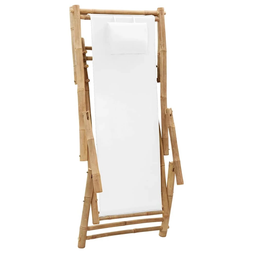 6 vidaXL deck chair Foldable - White, 6 of 8