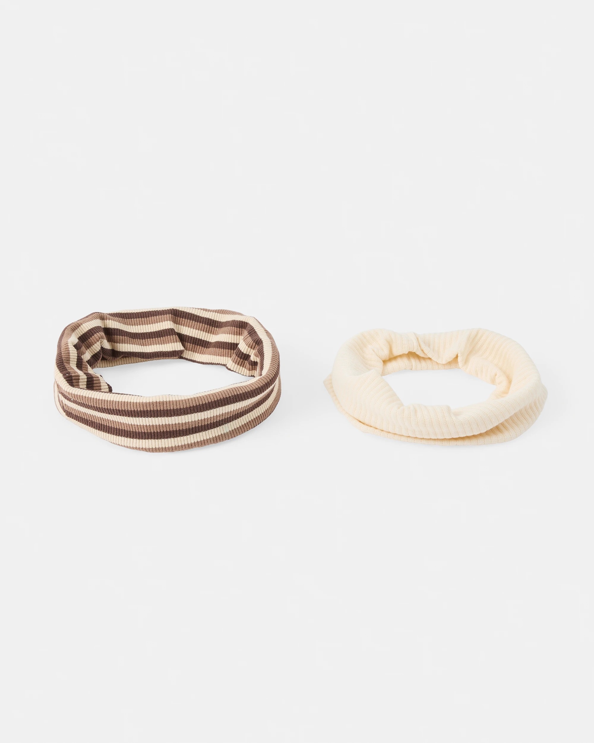 3 2 Pack Stripe Stretch Headband - Beige, 3 of 5