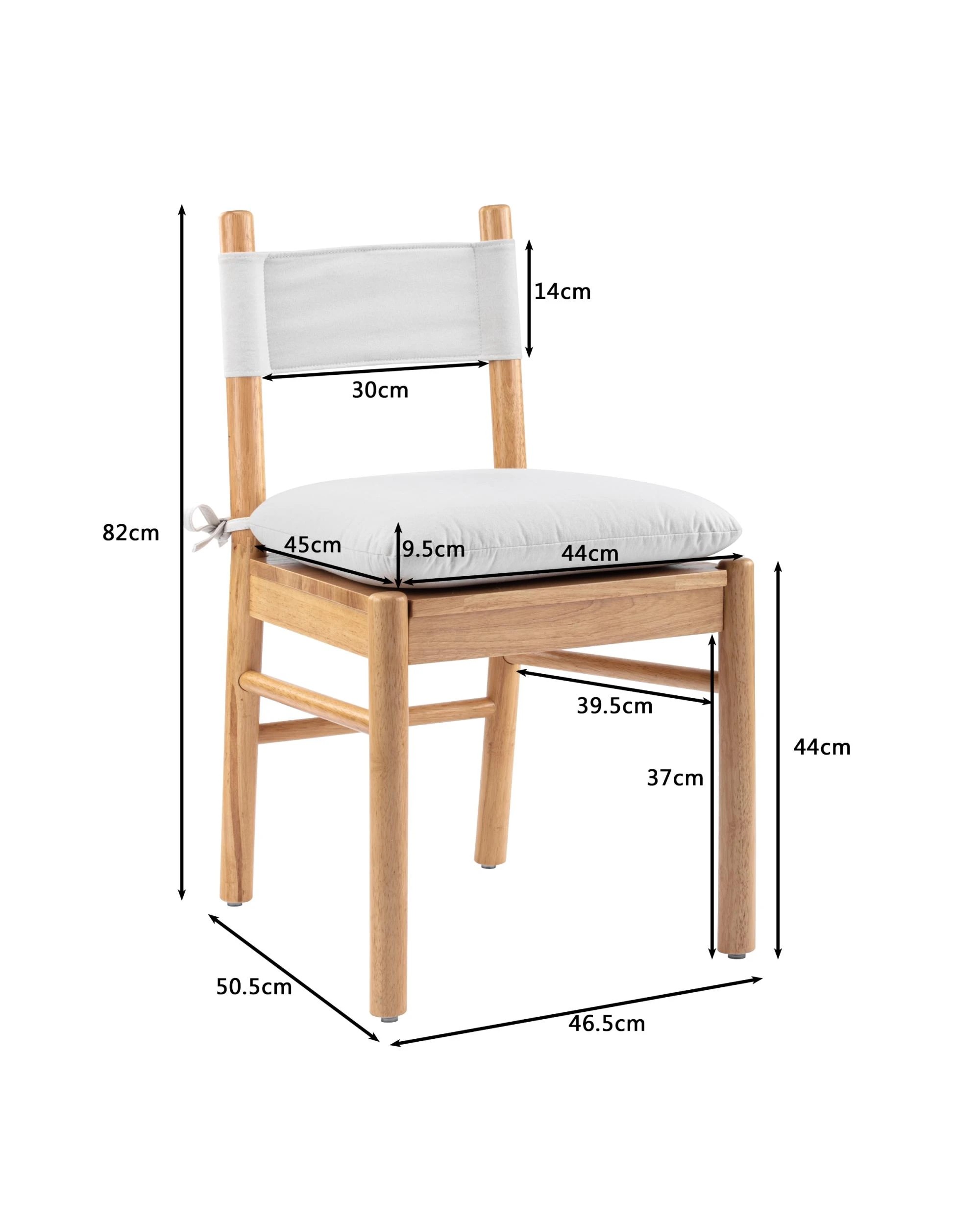 8 Kodu Dining Chairs with Cushion Rubberwood (set of 2) - Beige, 8 of 8