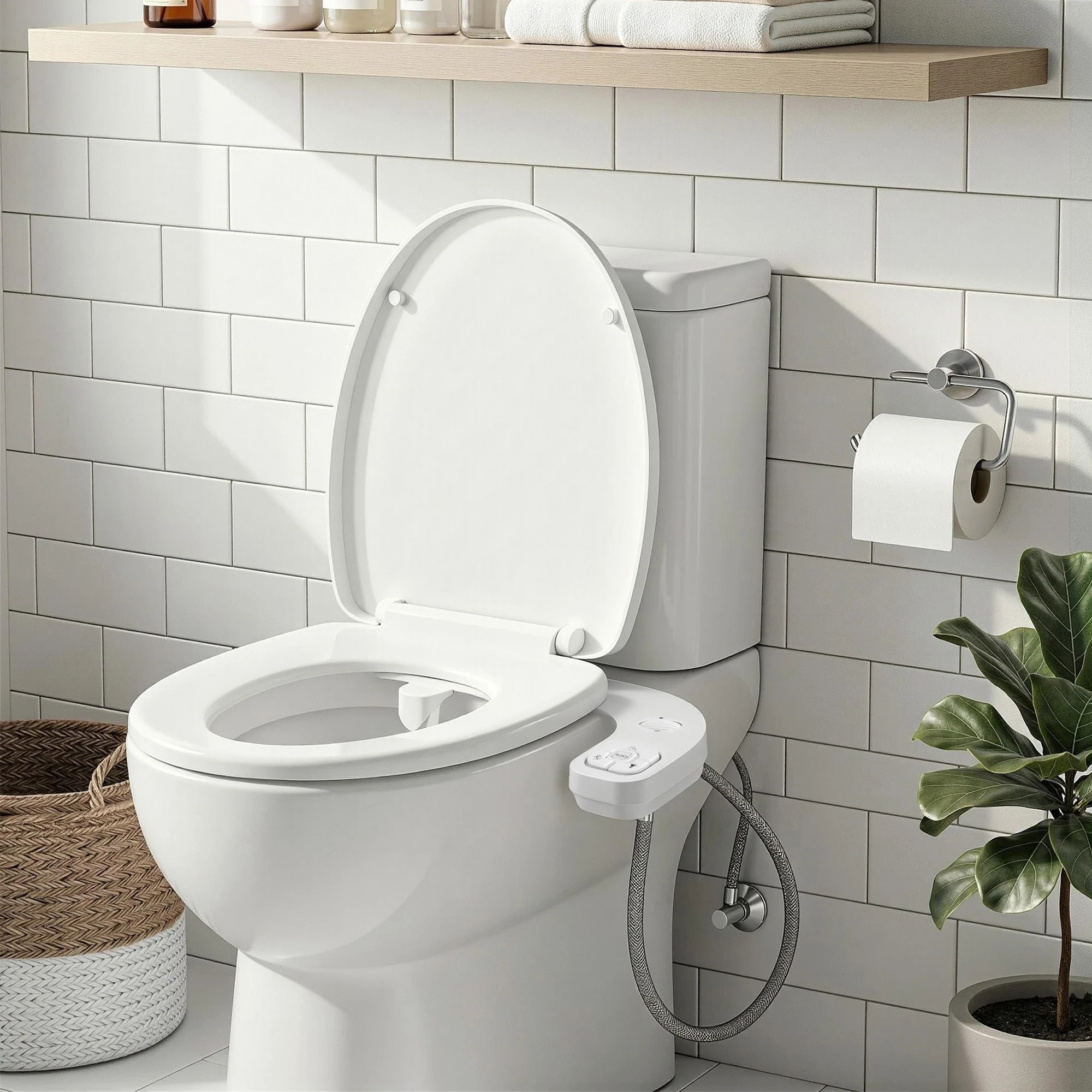 7 Cefito Ultra-Slim Bidet Attachment Detachable Dual Nozzle Cold Water Bidet - White, 7 of 8