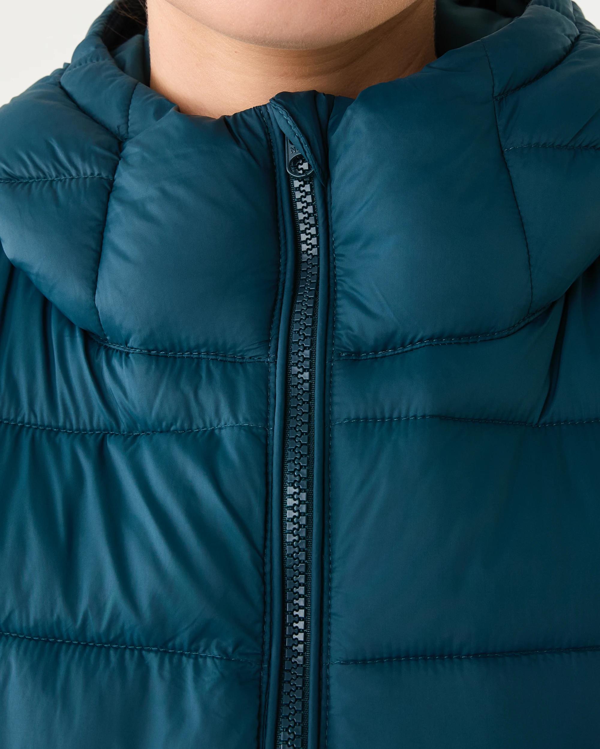 6 Active Womens Packable Puffer Jacket Deep Teal, 6 of 7