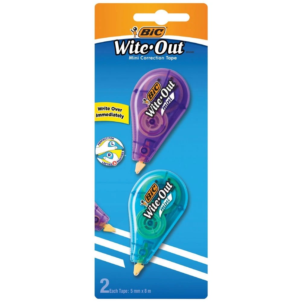 1 BIC Wite-Out Mini Correction Tape 5mmx8m 2 Pack, 1 of 1