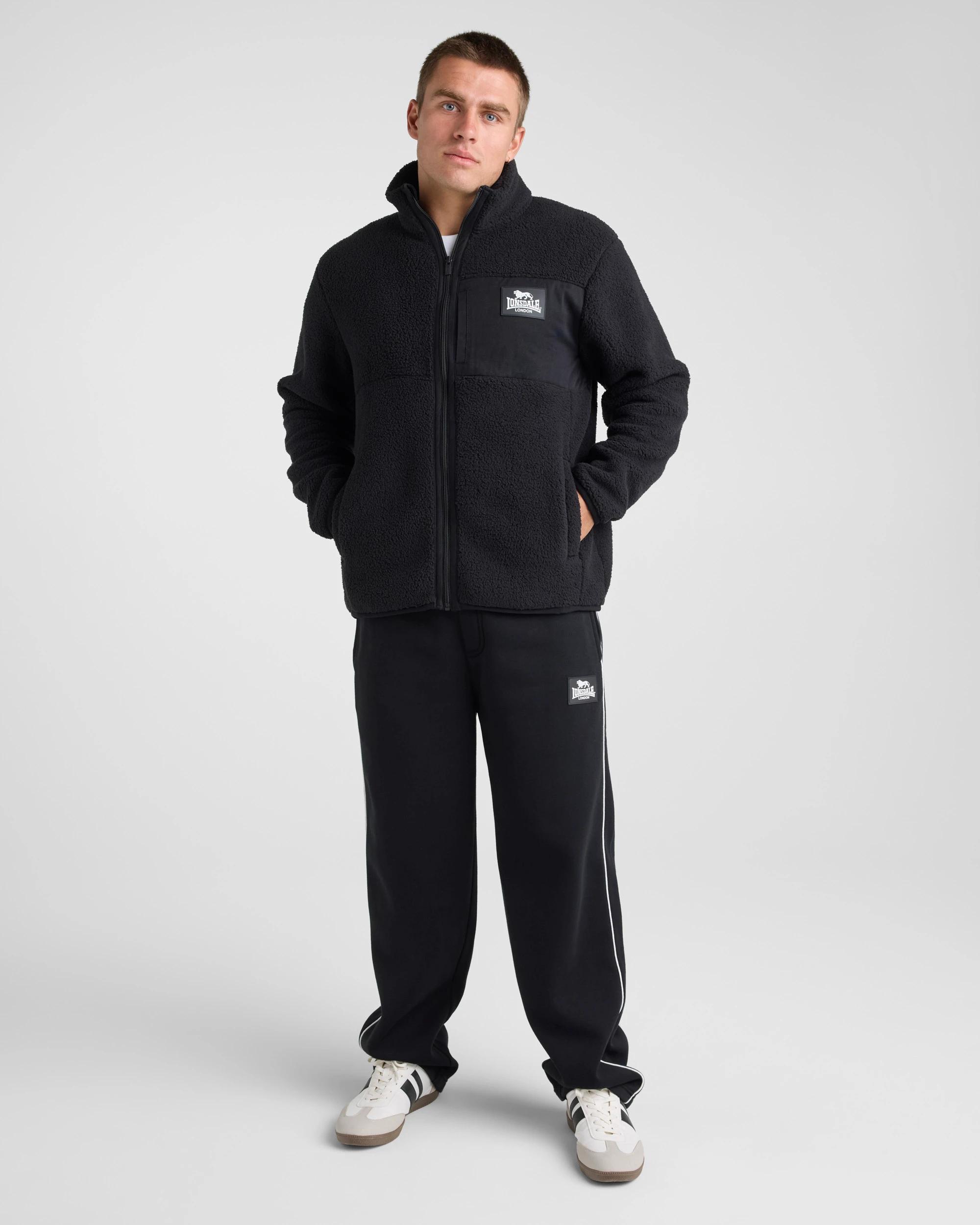 4 Lonsdale London Lonsdale Men’s Sherpa Zip Thru Jacket BLACK, 4 of 4