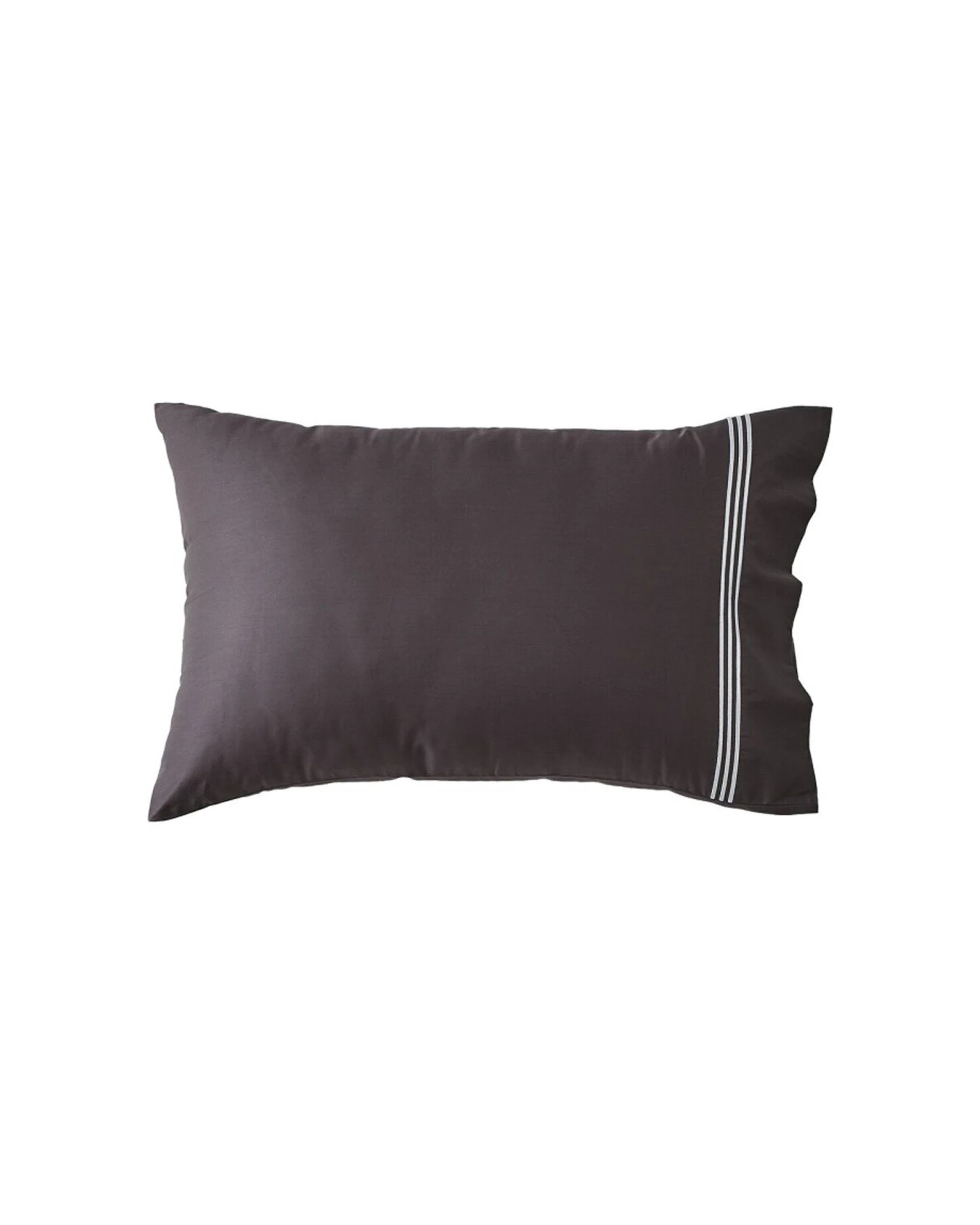 3 Grosvenor House 2x 2pc 500TC Hotel Embroidered Standard Pillowcase With White - Charcoal, 3 of 3