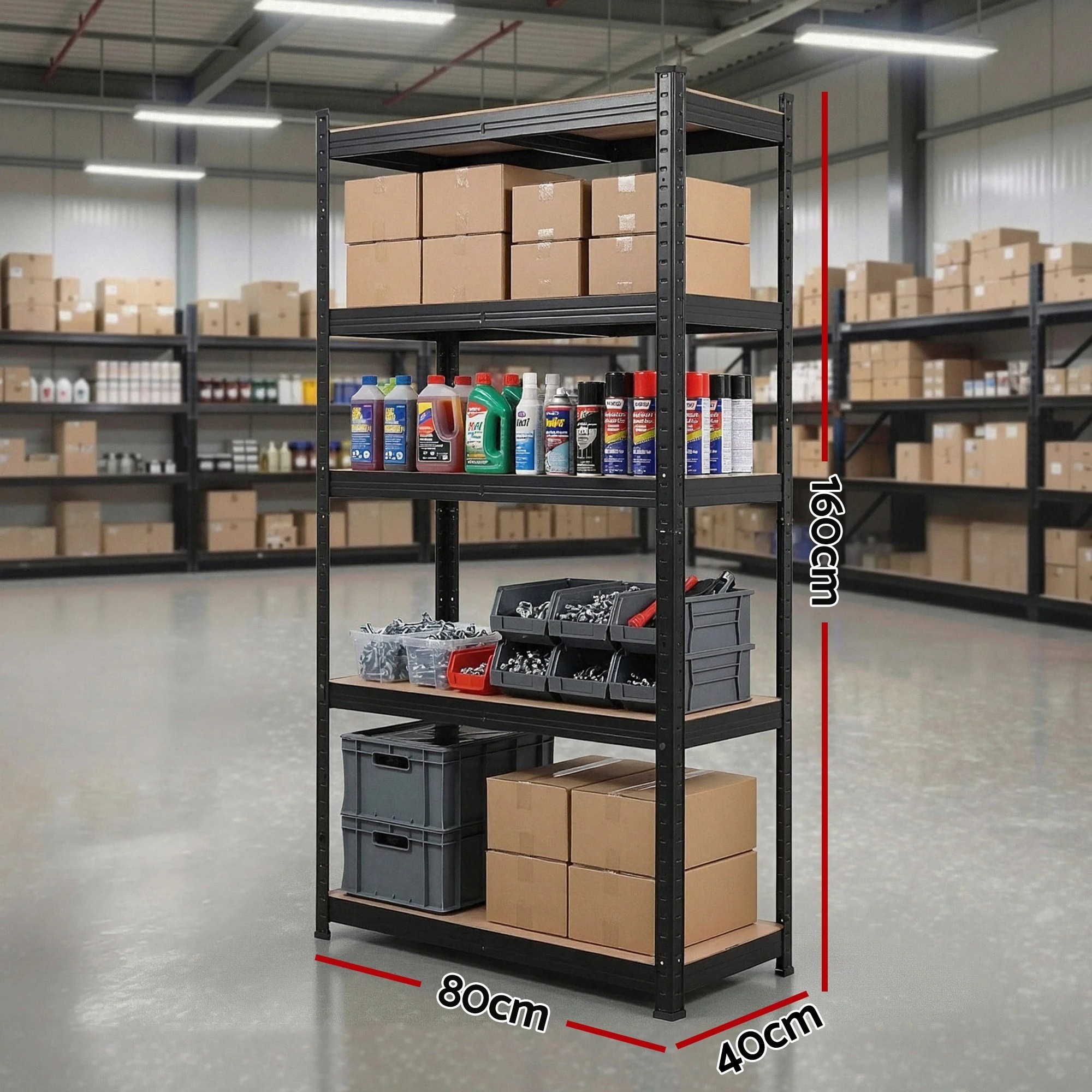 Giantz Garage Shelving 1.6X0.8m Warehouse Shelves Storage Rack Pallet ...