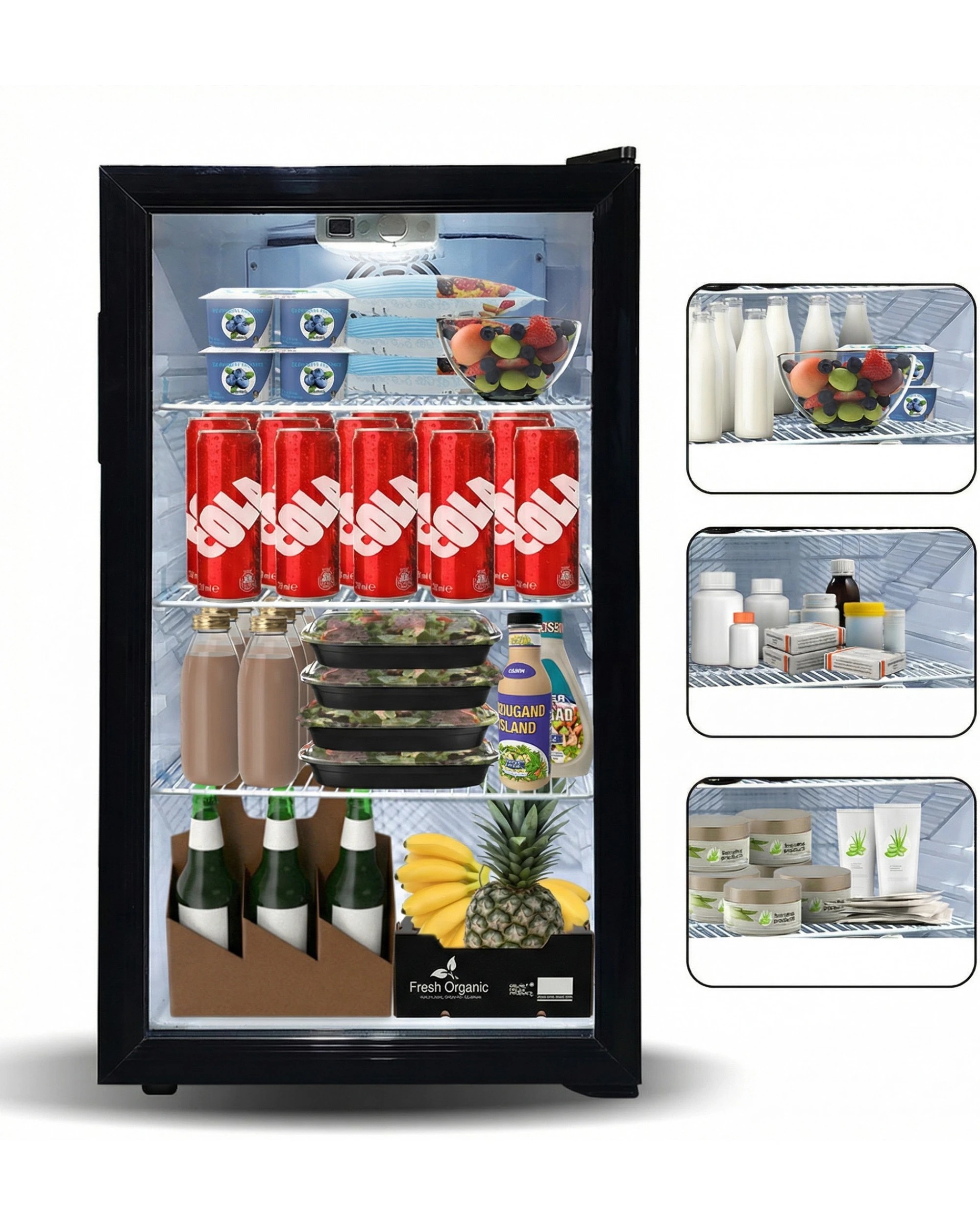 5 Kolner 100L Mini Bar Wine Fridge Glass Door Beverage Cooler Drinks Refrigerator - Black, 5 of 7