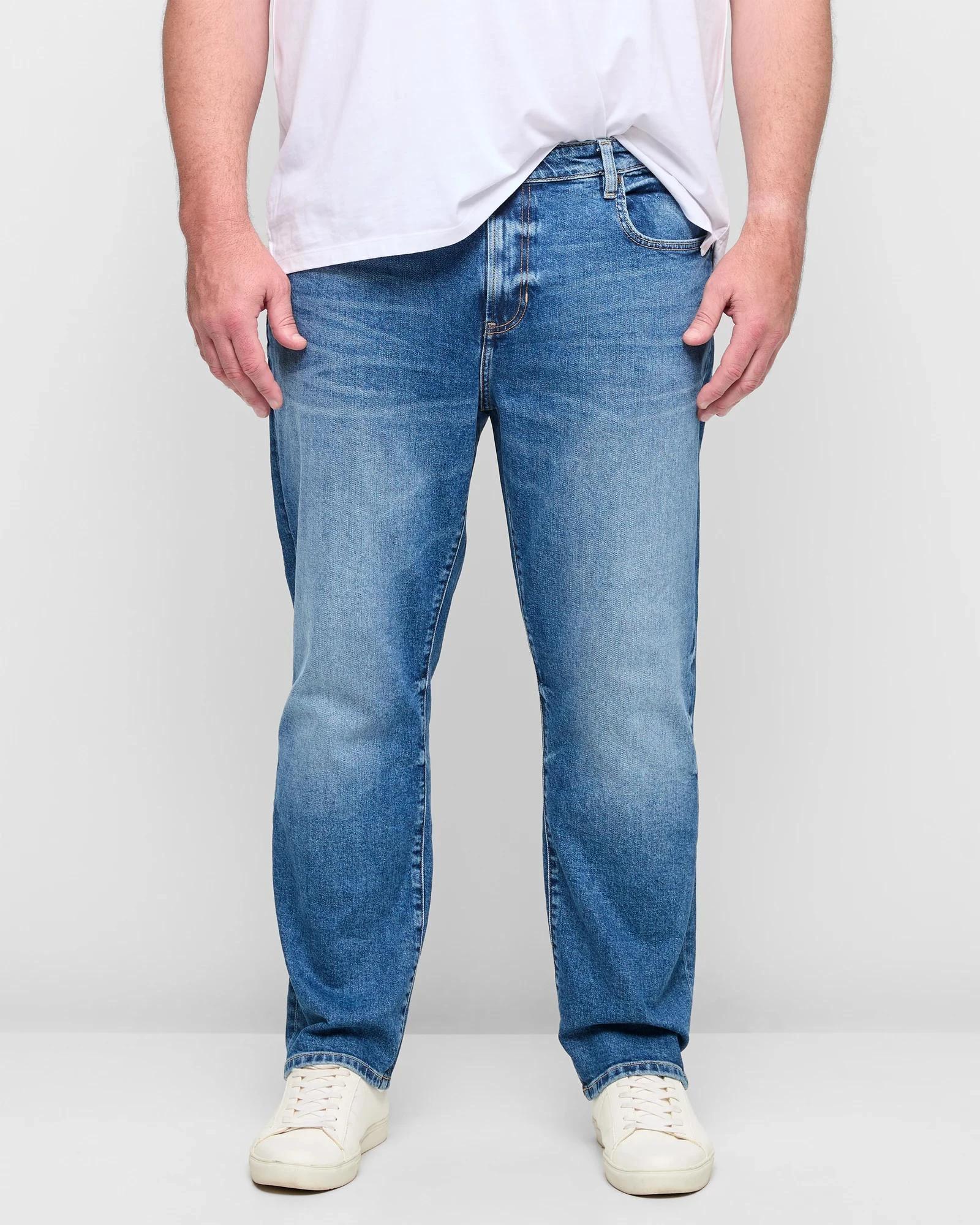 1 Target Man Plus Plus Size Straight Fit Denim Jeans MIDDLE BLUE, 1 of 5