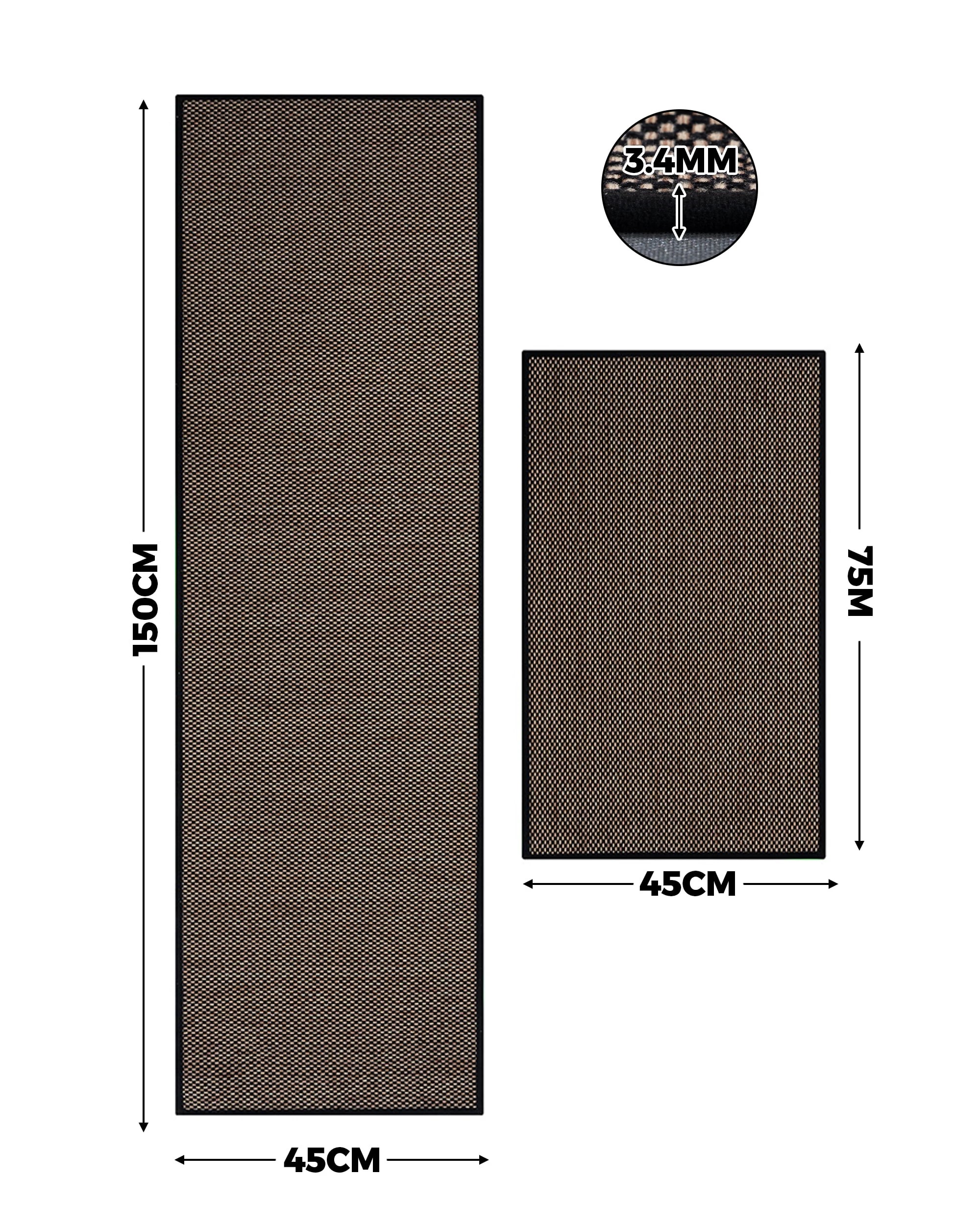 5 ZUNI 2PCS Washable Absorbent Kitchen Mats Non Slip Anti Fatigue for Kitchen Floor Black, 5 of 7