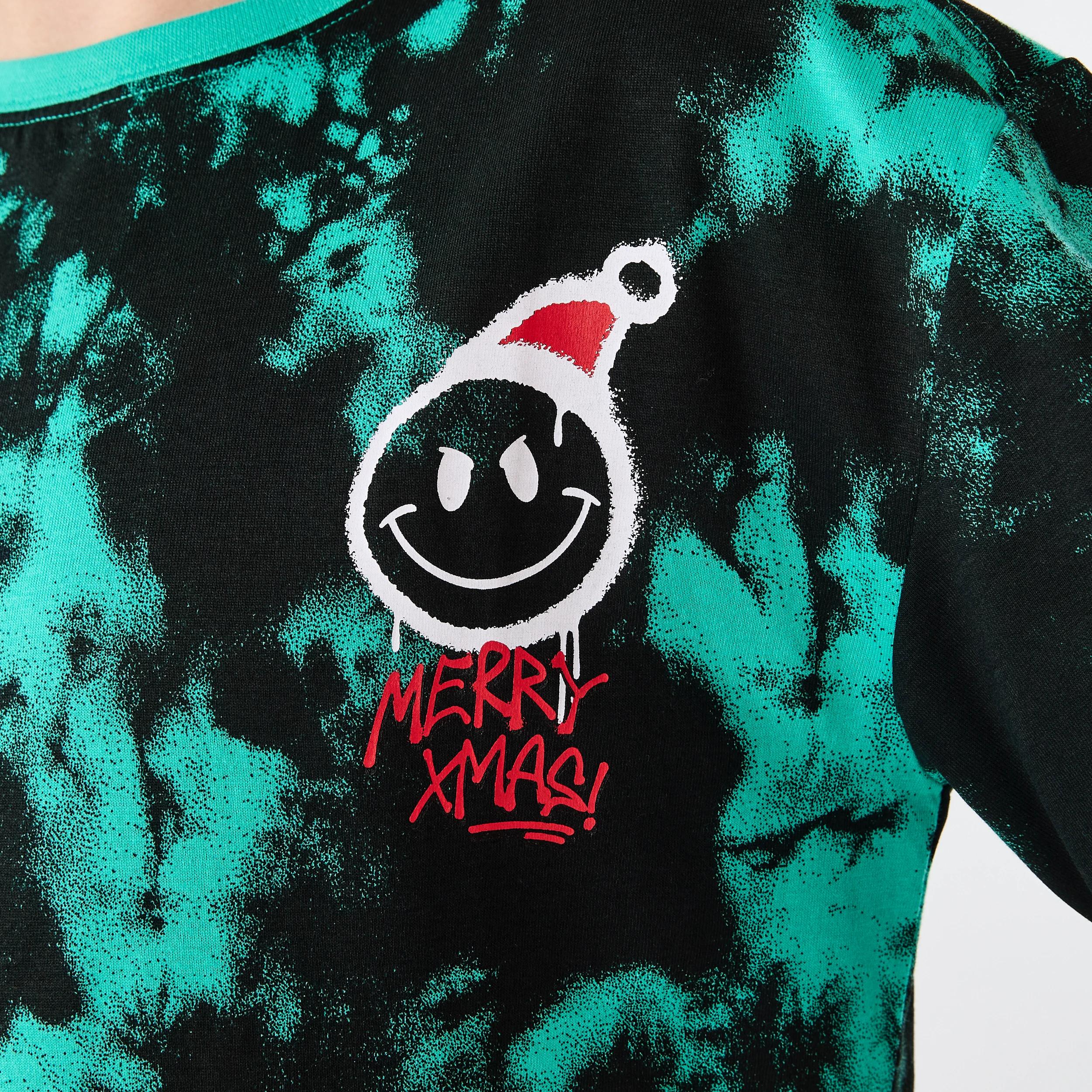 5 Christmas Short Sleeve Graphic T-shirt Grn Smile, 5 of 7