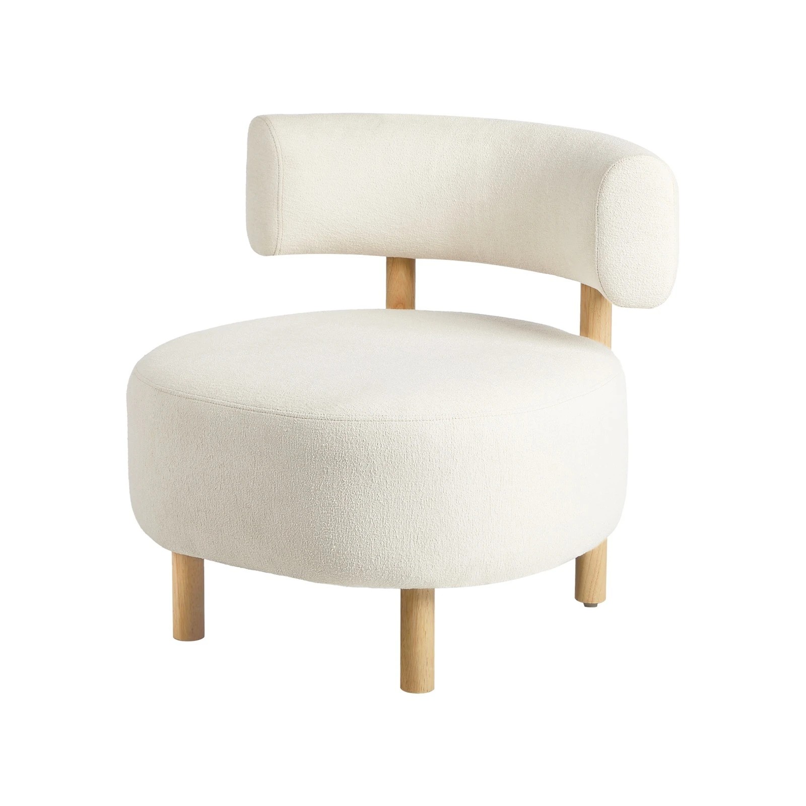 6 Oikiture 2x Wooden Armchair Lounge Chair Linen Fabric Accent Armchairs - Beige, 6 of 8