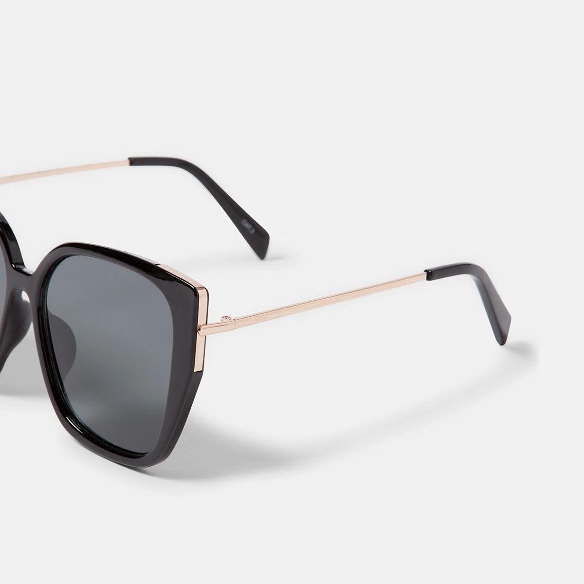 4 Classic Square Frame Sunglasses Smoke Blk, 4 of 6