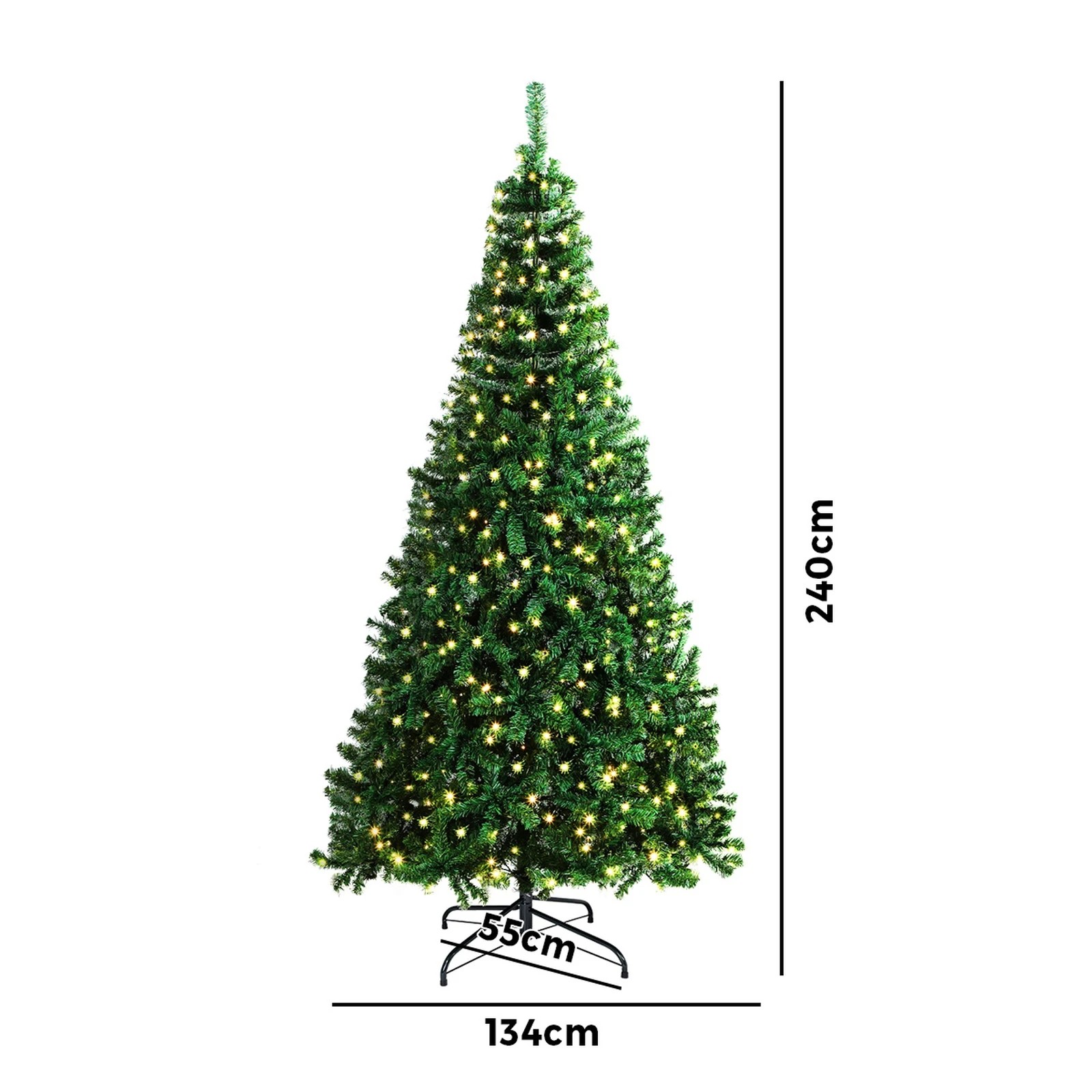 7 Tinseltown LED Christmas Tree 2.4M 8FT Xmas Trees Decorations 1400 Tips - Green, 7 of 7