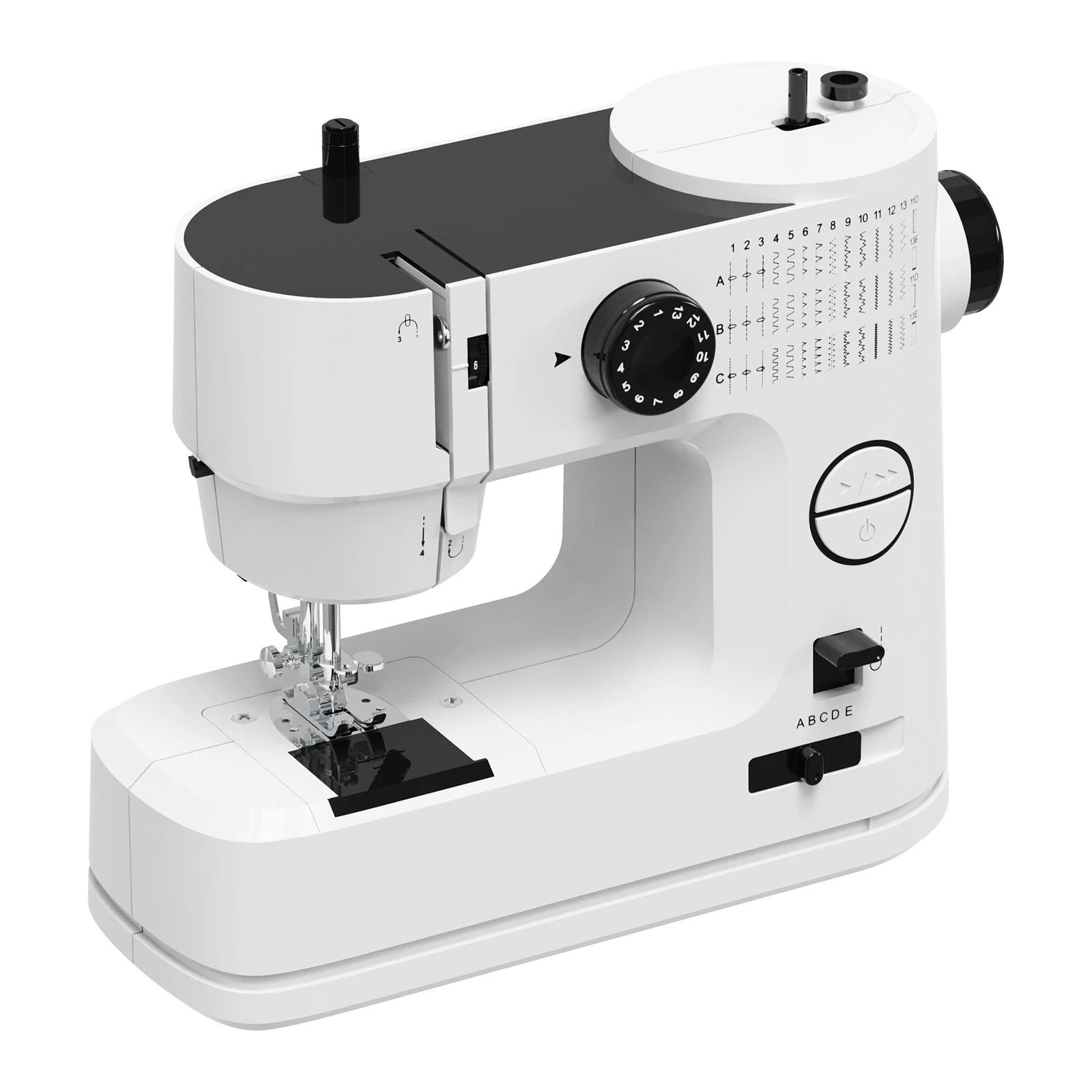 3 Advwin Mini Sewing Machine with 39 Built-in Stitch Pattern 42PCS Sewing Kit Doul-Thread 2 Speed Auto Rewind - White, 3 of 5