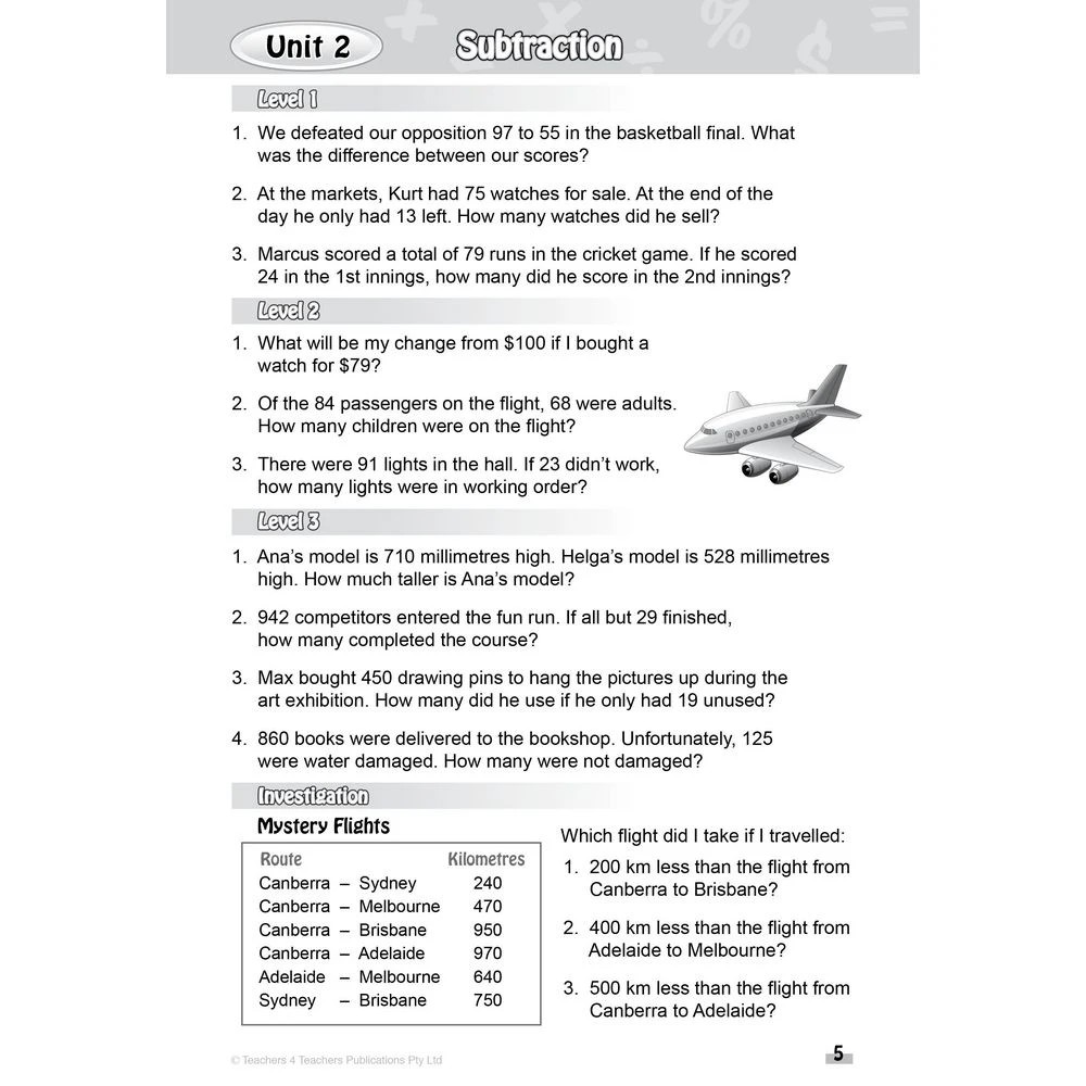4 Problem Solved Mathematics Activity Book 4, 4 of 4