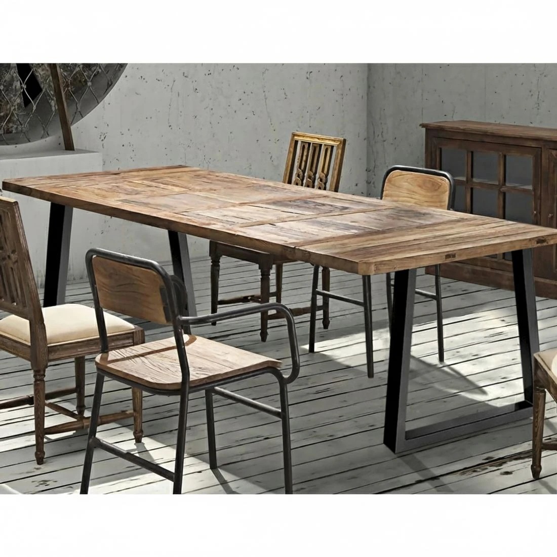 5 Artiss Metal Table Legs DIY Trapezoid 65X90CM Set of 2 - Black, 5 of 5