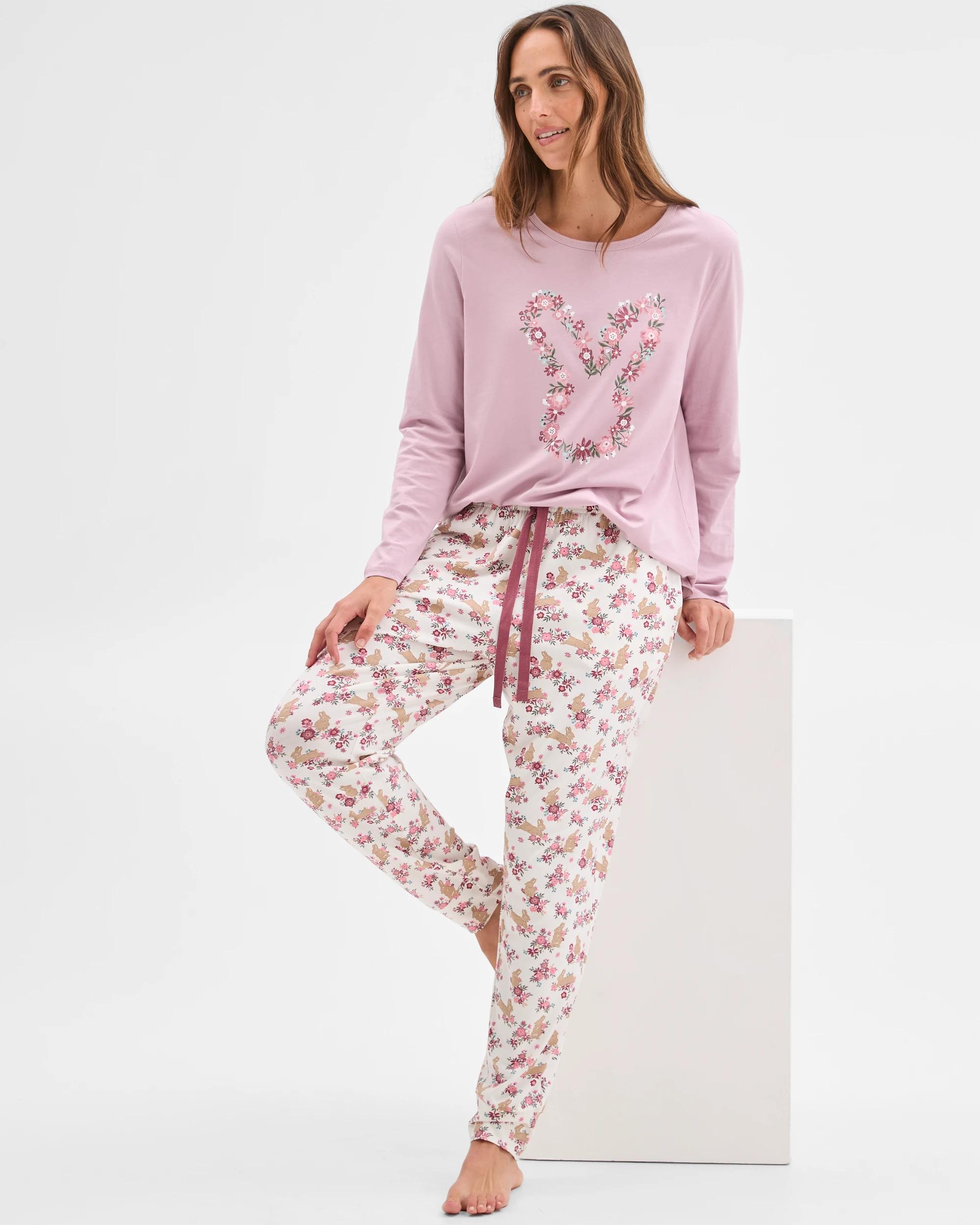 2 Target Woman Australian Cotton Easter Bunny Floral Jogger Sleep Pants BUNNY FLORAL, 2 of 6