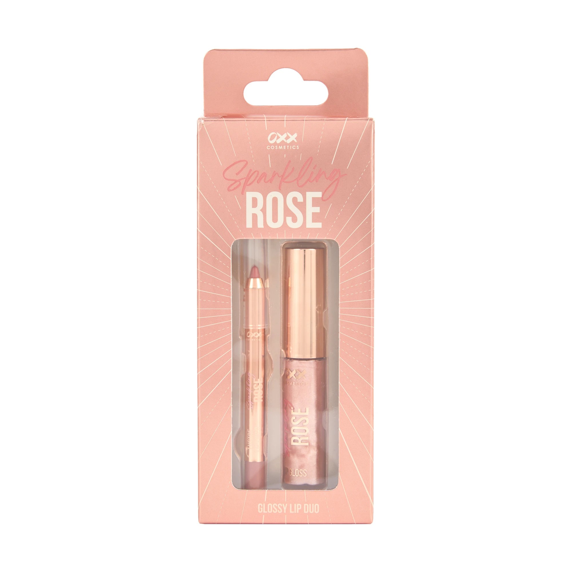 1 OXX Cosmetics Sparkling Rose Glossy Lip Duo - Pink, 1 of 7