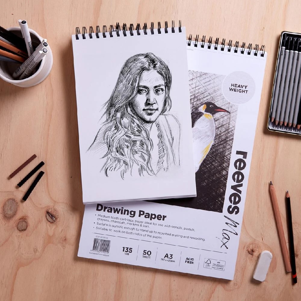 4 Reeves Max A4 Drawing Pad 135gsm 100 Sheets, 4 of 4