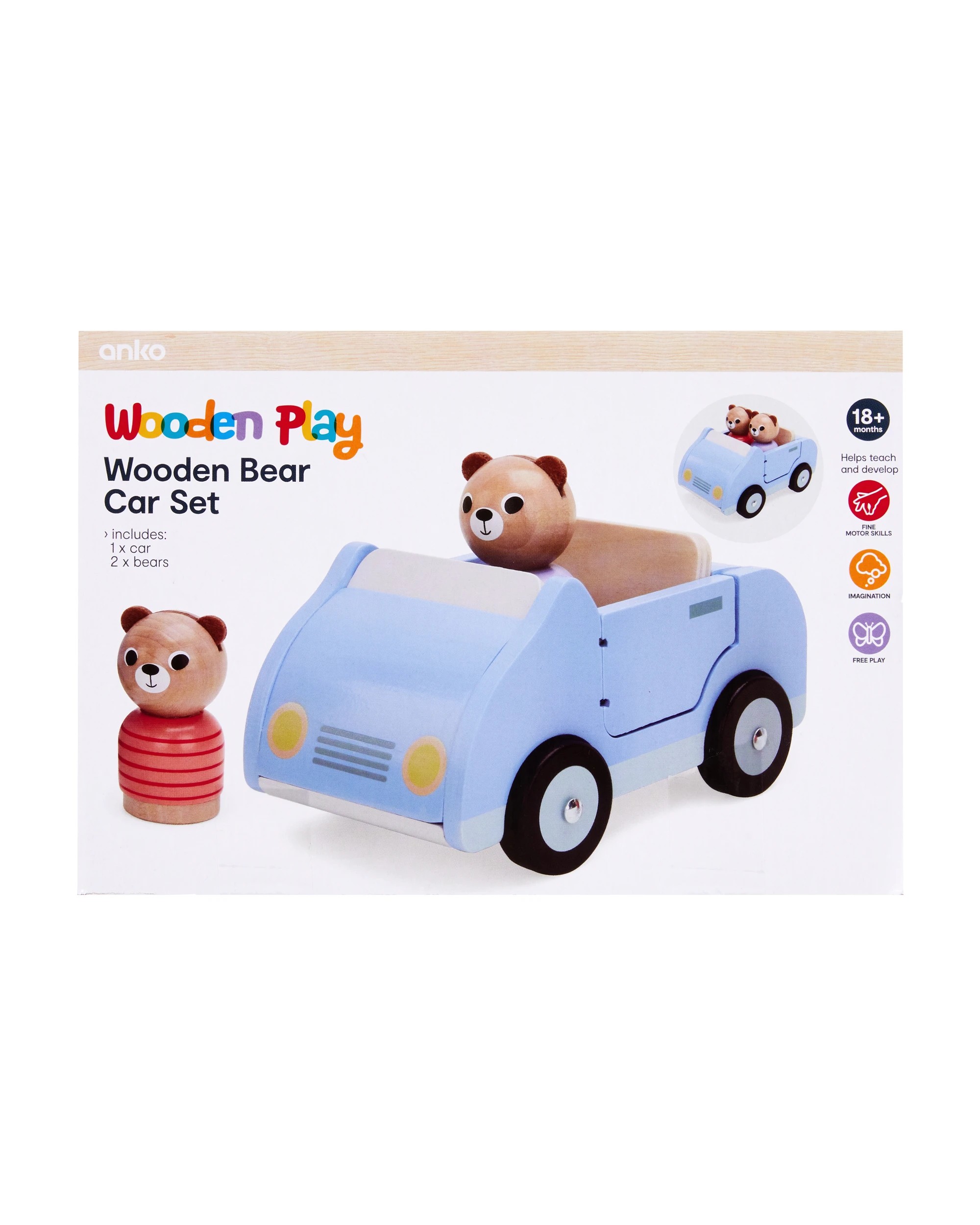 9 Wooden Bear Car Set, 9 of 9