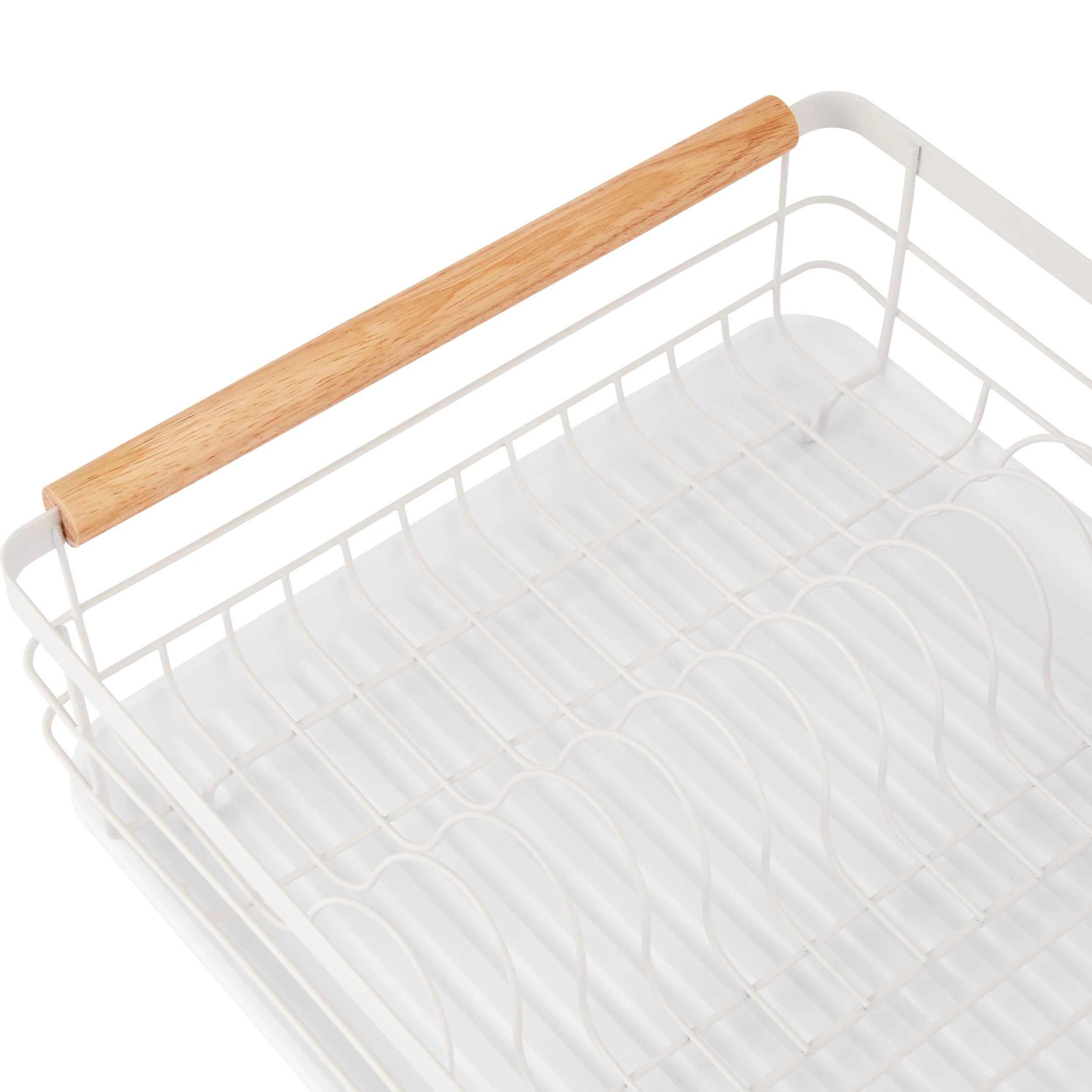 4 White Wooden Handle Dish Rack, 4 of 6