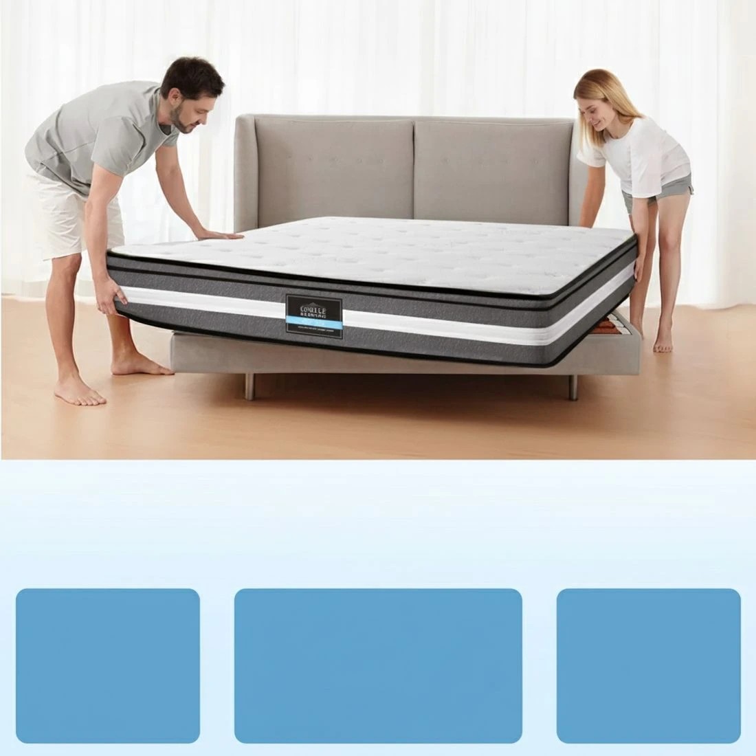 6 Giselle Bedding 30cm Seaqual Fabric Mattress Gel Foam Pocket Spring Single Size - Single Bed - Multi, 6 of 7