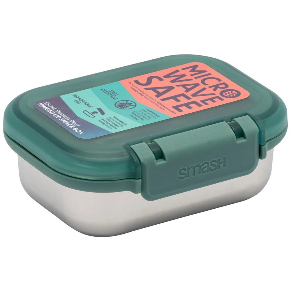 2 Smash Hinged Snack Box 550mL Sage, 2 of 4