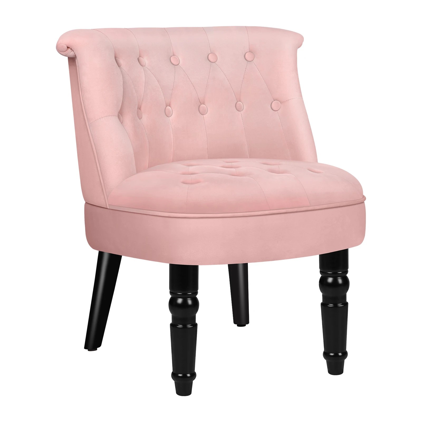 1 Alfordson Armchair Lounge Chair Wingback Accent Chair Velvet Tufted Sofa - Pink, 1 of 9