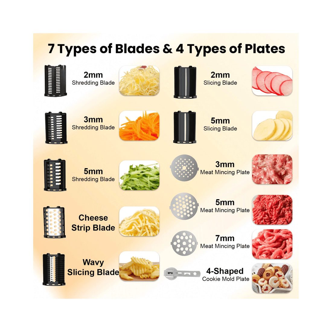 3 Advwin 8-IN-1 Electric Multi Food Processor, Cheese Grater, Meat Grinder Veges Slicer Shredder Sausage Stuffer, 3 of 8