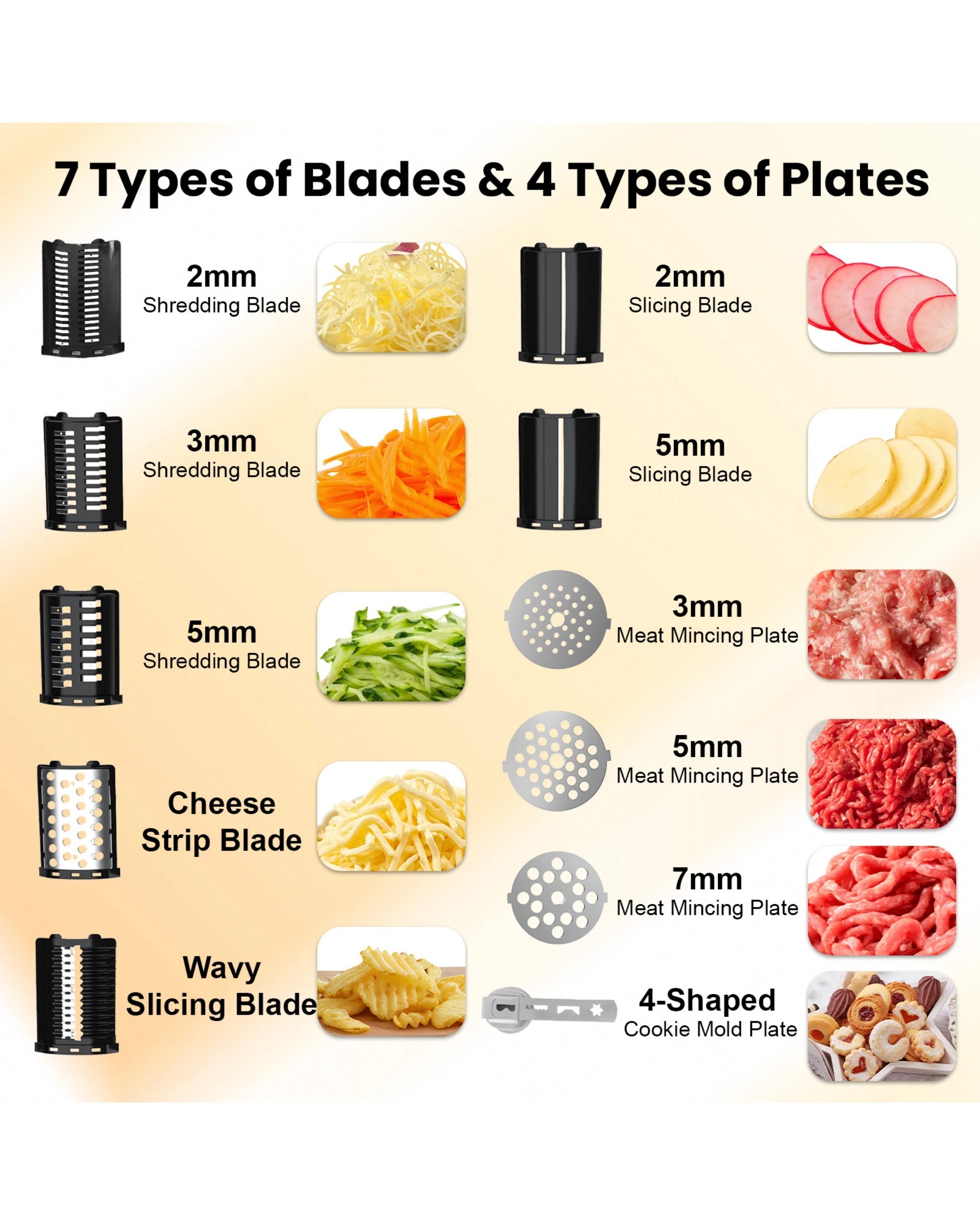 3 Advwin 8-IN-1 Electric Multi Food Processor, Cheese Grater, Meat Grinder Veges Slicer Shredder Sausage Stuffer, 3 of 8