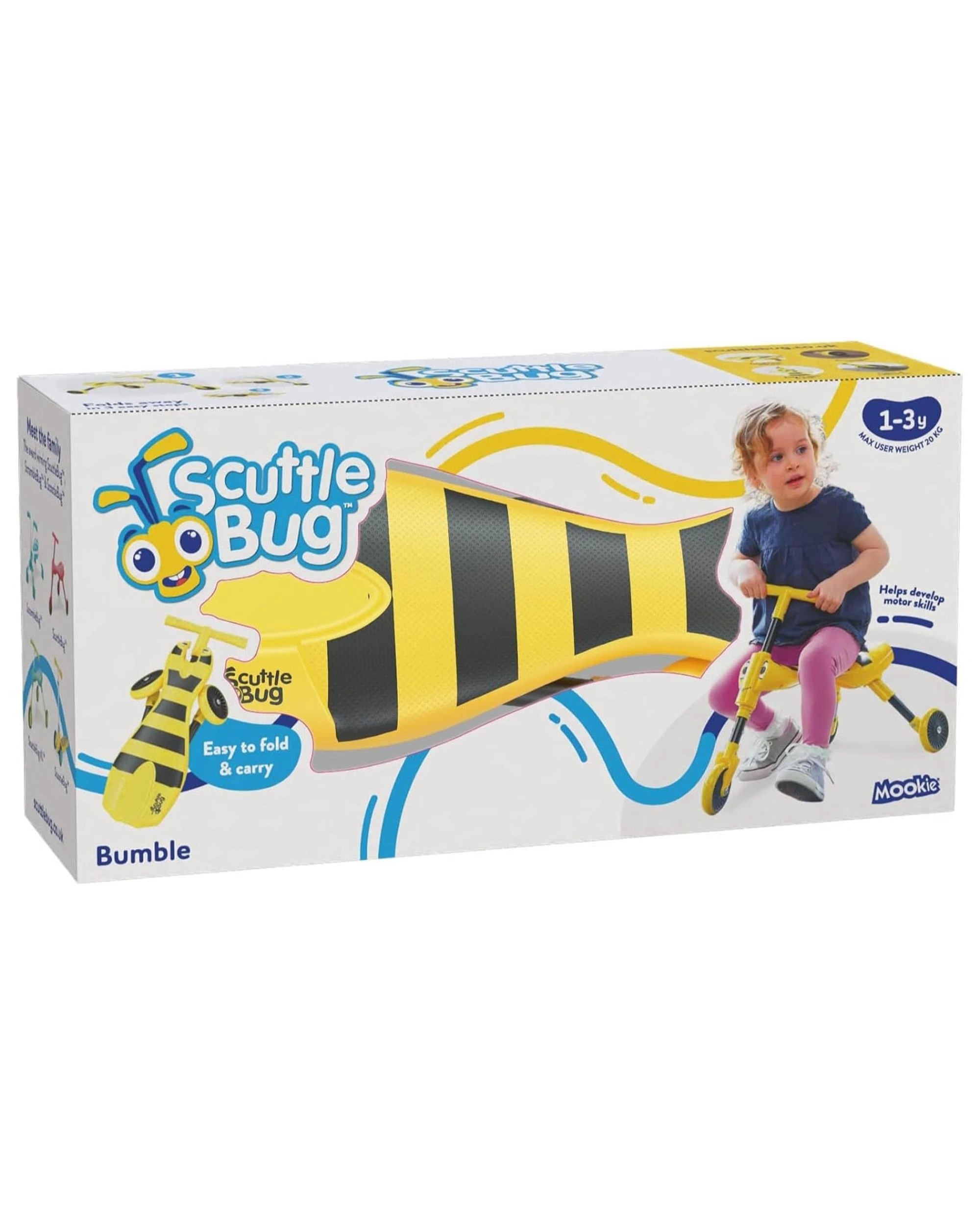 4 Scuttlebug Bumble Yellow/Black Push Tricycle, 4 of 6