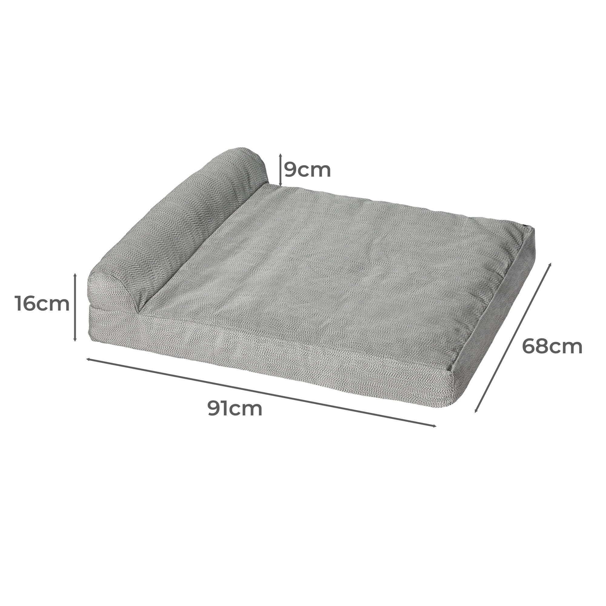 3 Pawz Pet Bed Memory Foam L - Grey, 3 of 7