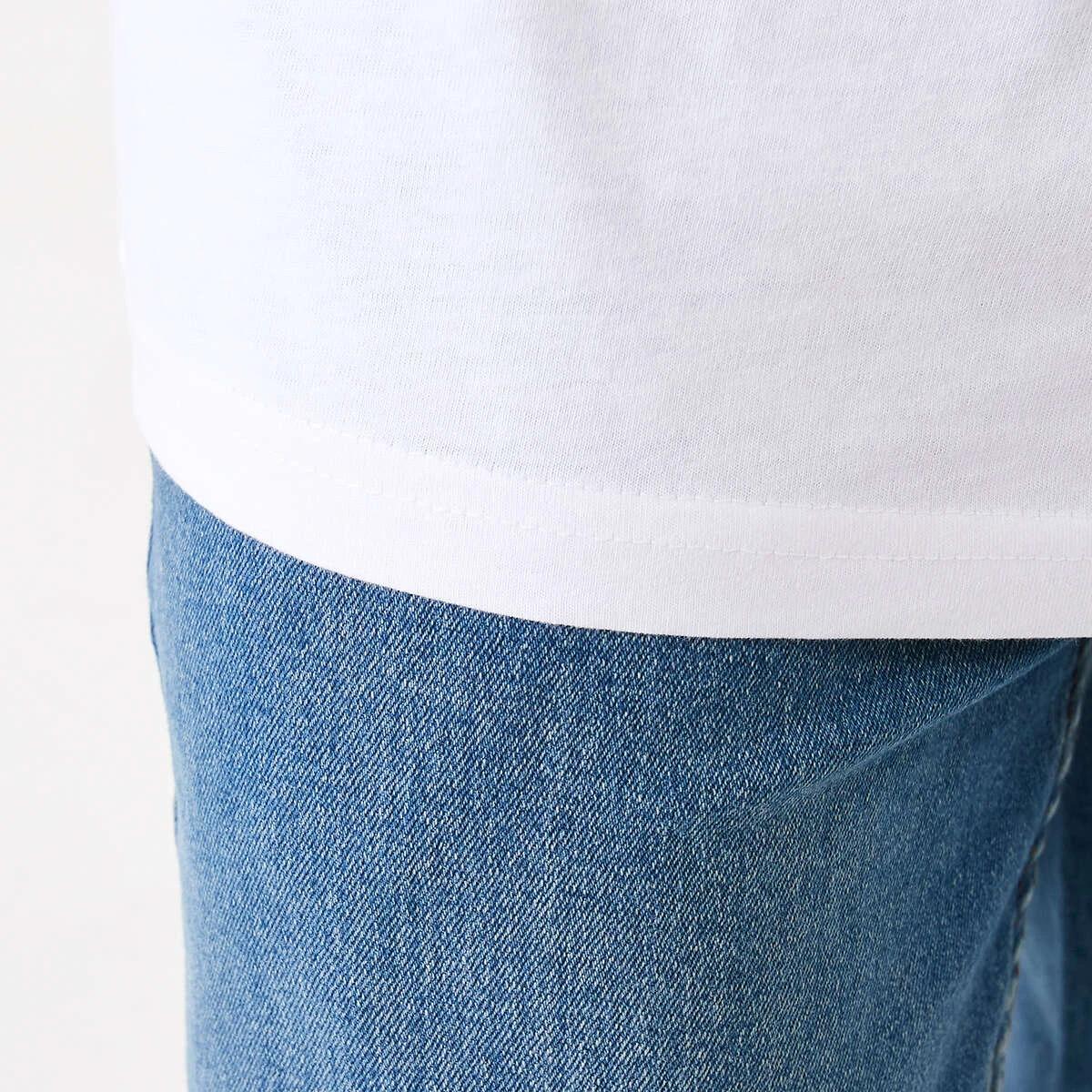 6 Australian Grown Cotton Longline T-shirt White, 6 of 6