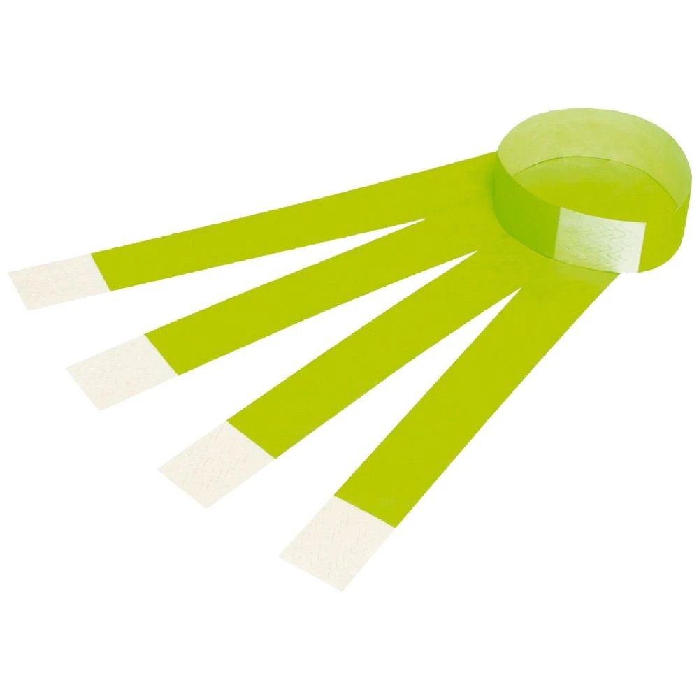 1 Rexel Fluoro Wrist Bands Green 100 Pack, 1 of 1