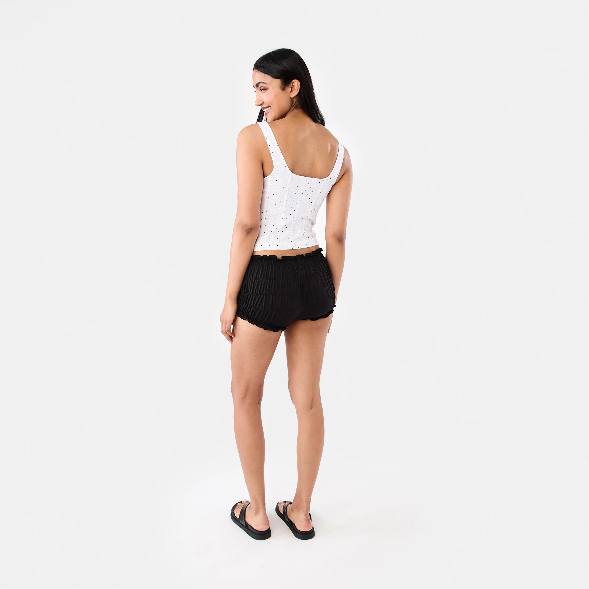 4 Linen Blend Sleeveless Corset Top White Dot, 4 of 7