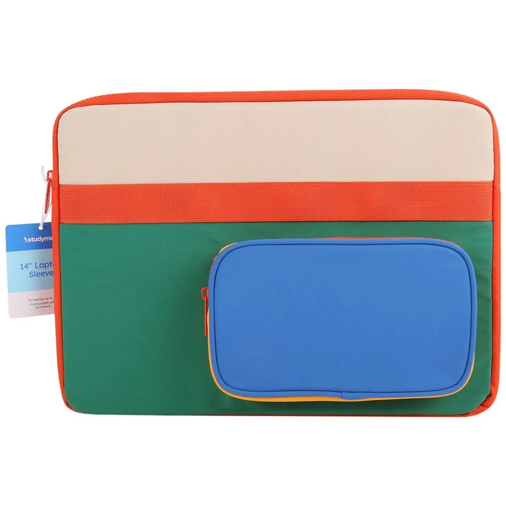 1 Studymate 14" Colourblock Laptop Sleeve Blue, 1 of 4