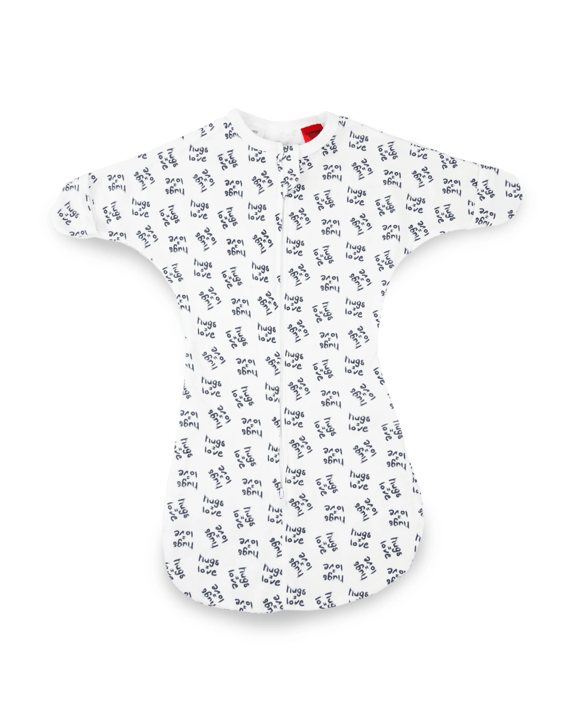 Baby Studio All In One Swaddlebag Cotton Large (3-9m) - Hugs Equals Love
 - White
