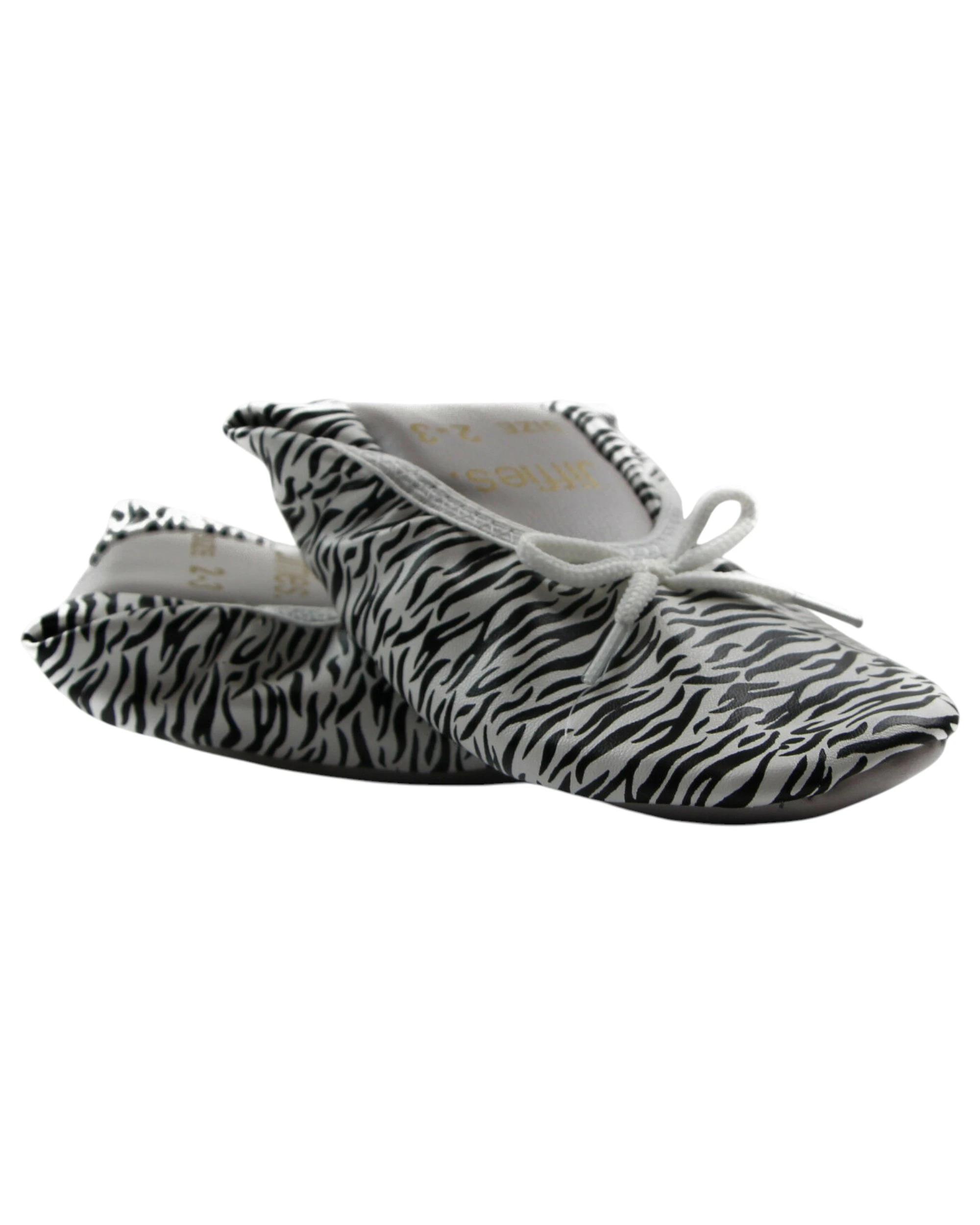 1 Jiffies Grosby Girls Kids Girl Ballet Dance Flat Slipper Shoes PRINTED ZEBRA, 1 of 1