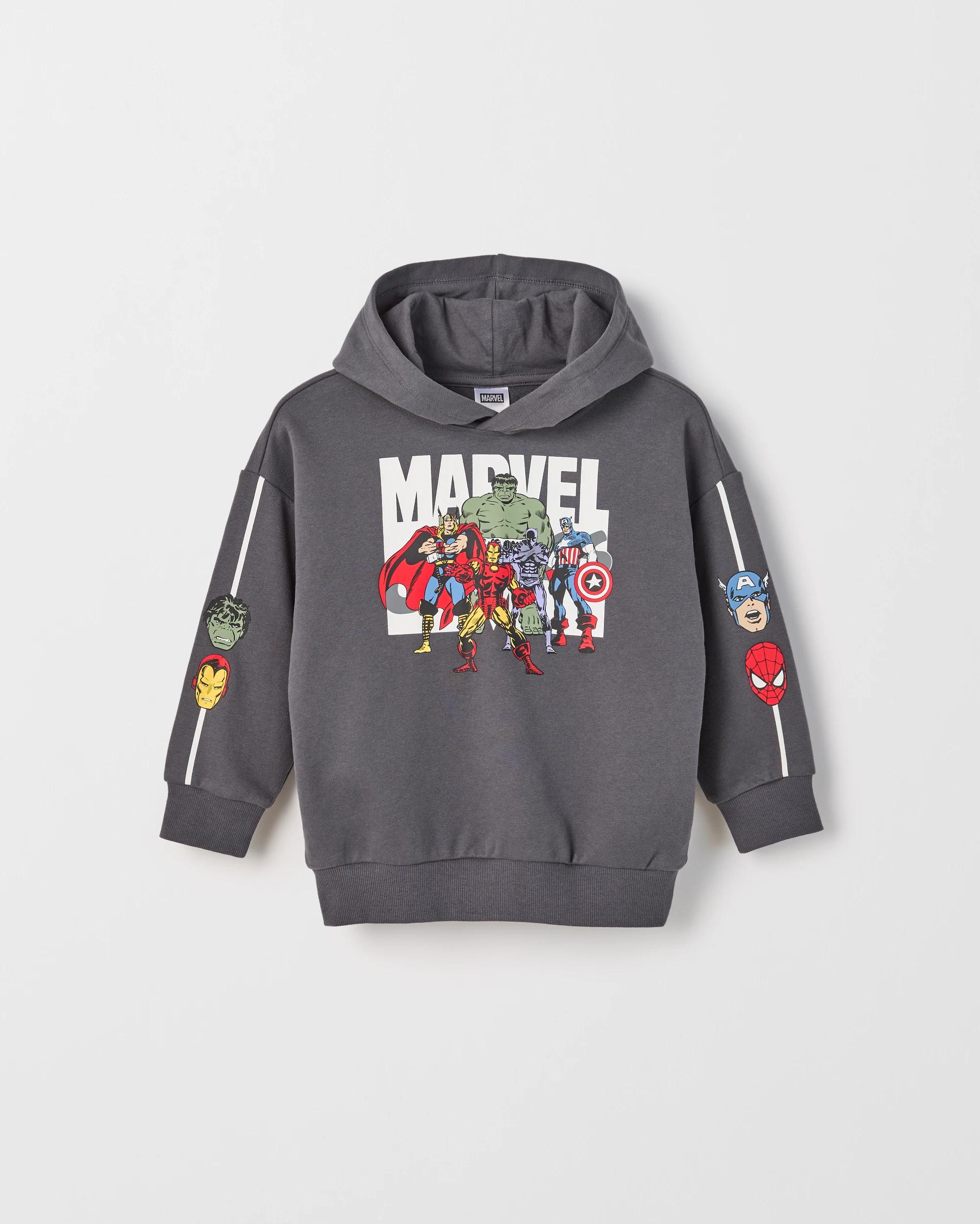 1 Marvel Australian Cotton Blend Drop Shoulder Hoodie CHARCOAL, 1 of 1
