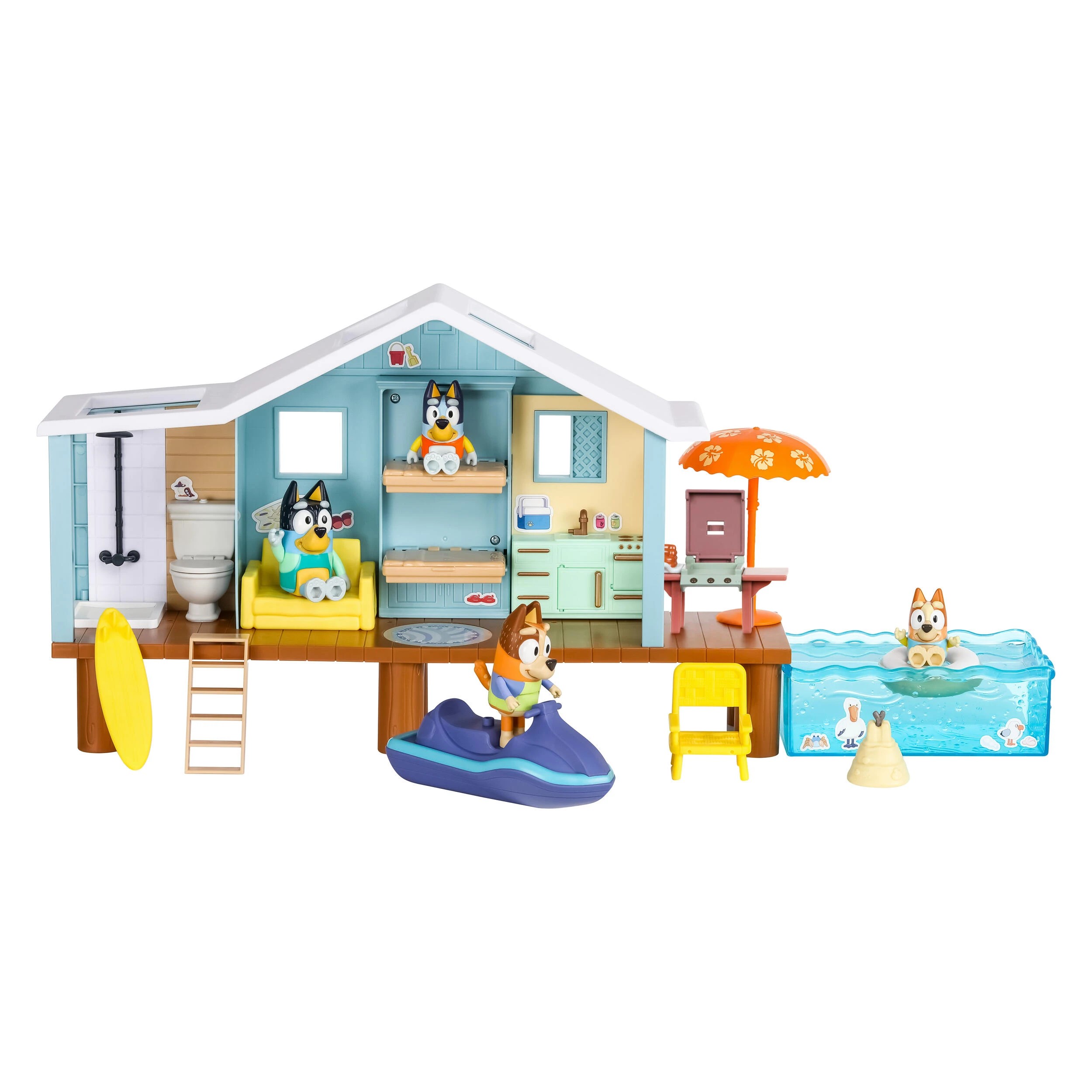 4 15 Piece Bluey Ultimate Beach Cabin Playset, 4 of 9
